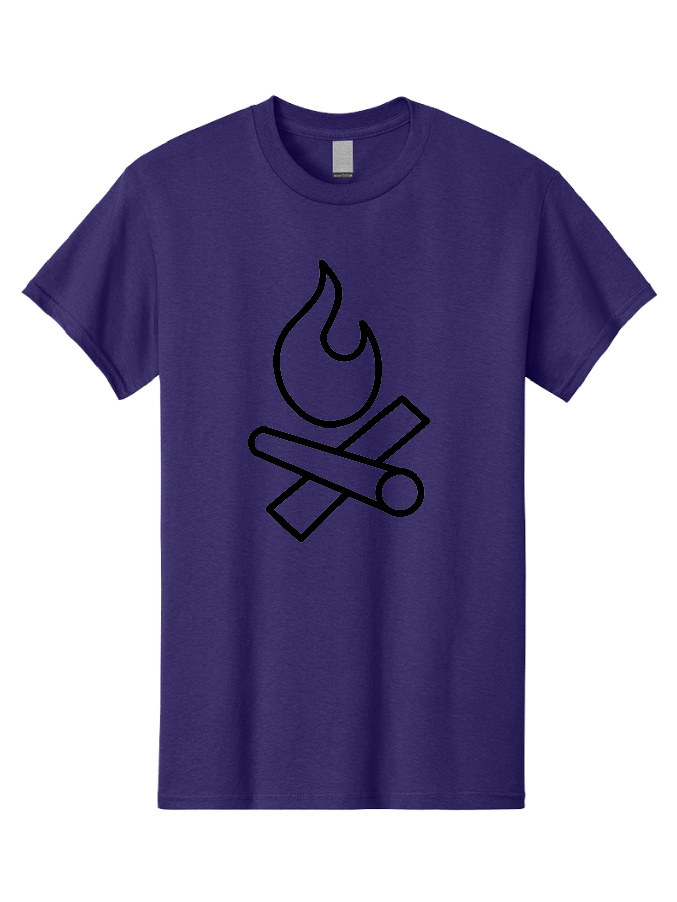 Campfire-3 Men'S Graphic Tee, 100% Cotton, Comfortable Casual Summer Wear, Machine Washable, Camping Symbol, Campfire Icon, Fire Pit, Outdoor Adventure, Wilderness Survival, Crossing Logs, Flame Graphic, Simple Illustration -  Aaa163