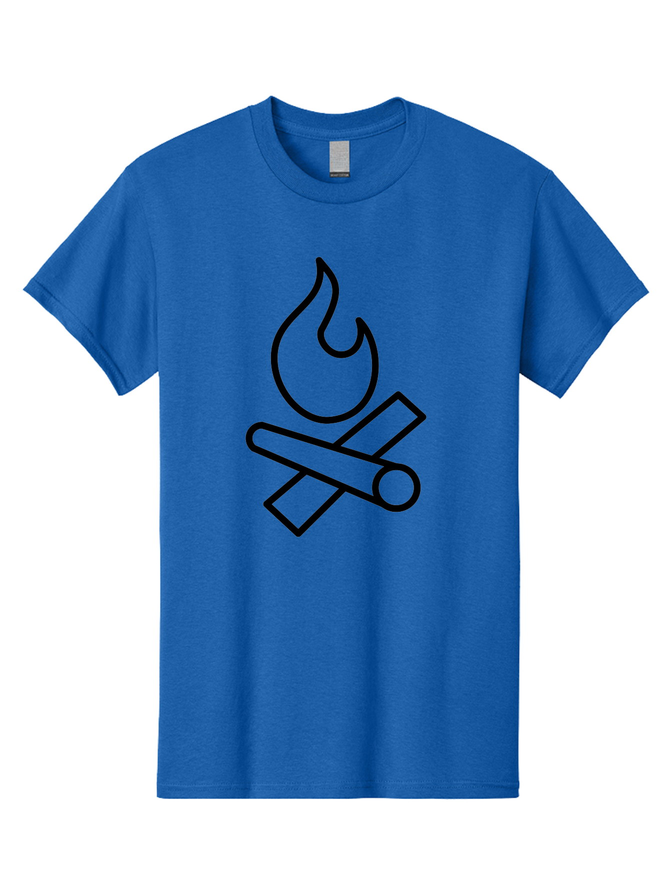 Campfire-3 Men'S Graphic Tee, 100% Cotton, Comfortable Casual Summer Wear, Machine Washable, Camping Symbol, Campfire Icon, Fire Pit, Outdoor Adventure, Wilderness Survival, Crossing Logs, Flame Graphic, Simple Illustration -  Aaa163
