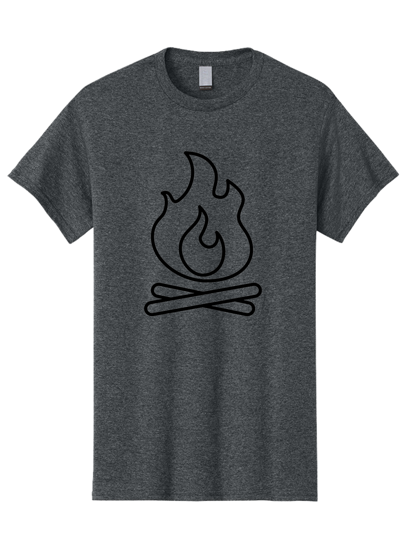 Campfire-4 Men'S Graphic Tee, 100% Cotton, Comfortable Casual Summer Wear, Machine Washable, Campfire Illustration, Outdoor Adventure, Camping Symbol, Wilderness Theme, Fire Icon, Simple Design, Bold Lines, Flames, Logs -  Aaa164