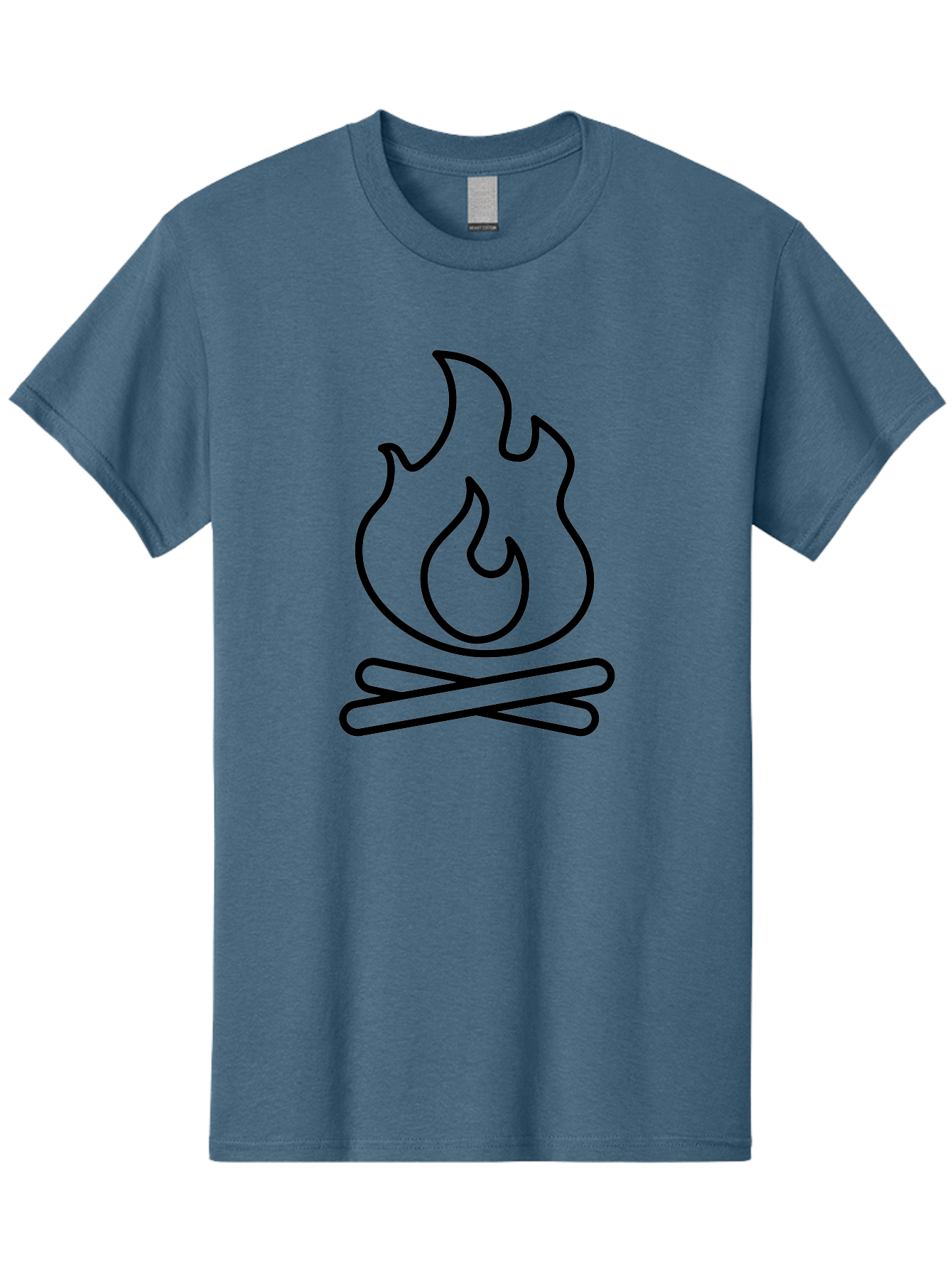 Campfire-4 Men'S Graphic Tee, 100% Cotton, Comfortable Casual Summer Wear, Machine Washable, Campfire Illustration, Outdoor Adventure, Camping Symbol, Wilderness Theme, Fire Icon, Simple Design, Bold Lines, Flames, Logs -  Aaa164