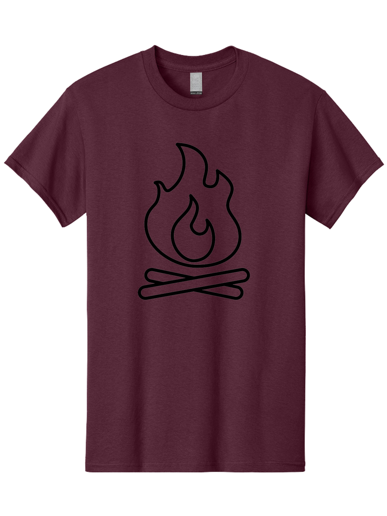Campfire-4 Men'S Graphic Tee, 100% Cotton, Comfortable Casual Summer Wear, Machine Washable, Campfire Illustration, Outdoor Adventure, Camping Symbol, Wilderness Theme, Fire Icon, Simple Design, Bold Lines, Flames, Logs -  Aaa164