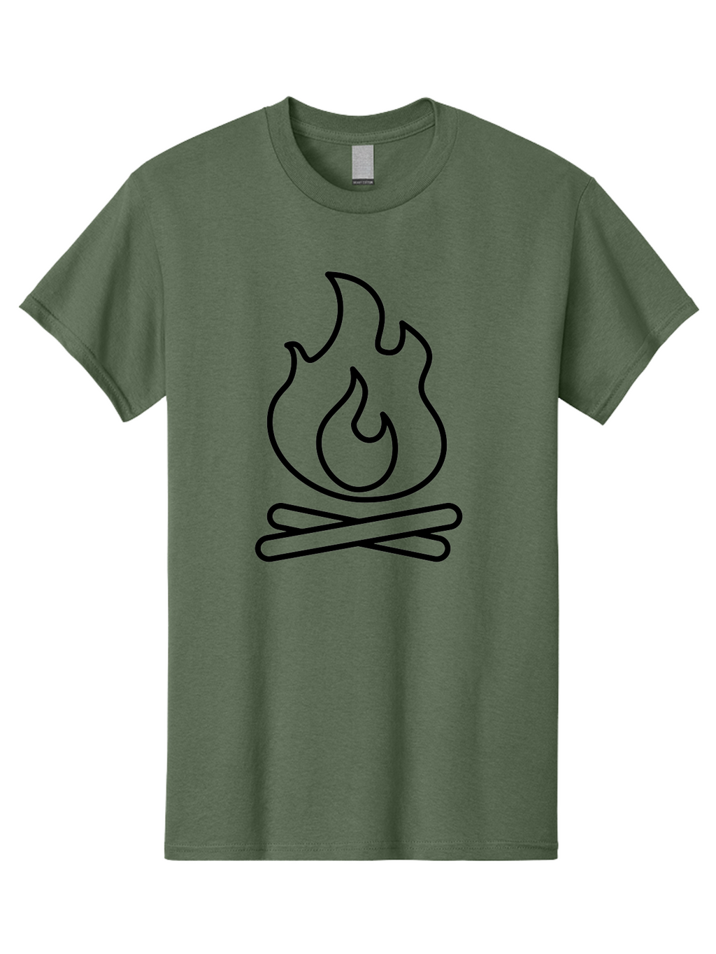 Campfire-4 Men'S Graphic Tee, 100% Cotton, Comfortable Casual Summer Wear, Machine Washable, Campfire Illustration, Outdoor Adventure, Camping Symbol, Wilderness Theme, Fire Icon, Simple Design, Bold Lines, Flames, Logs -  Aaa164