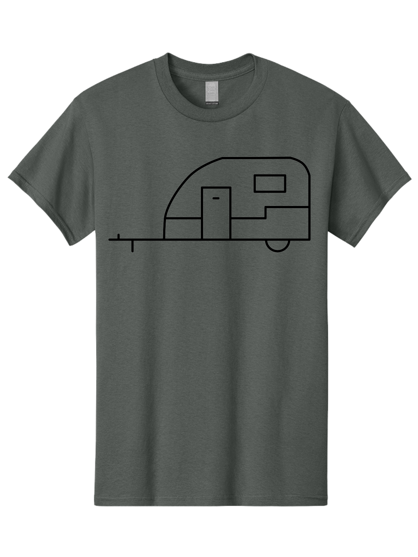 Caravan Men'S Graphic Tee, 100% Cotton, Comfortable Casual Summer Wear, Machine Washable, Simple Caravan Design, Minimalist Trailer Illustration, Modern Camping Icon, Graphic Adventure Symbol, Outdoor Recreation, Rv Travel -  Aaa168