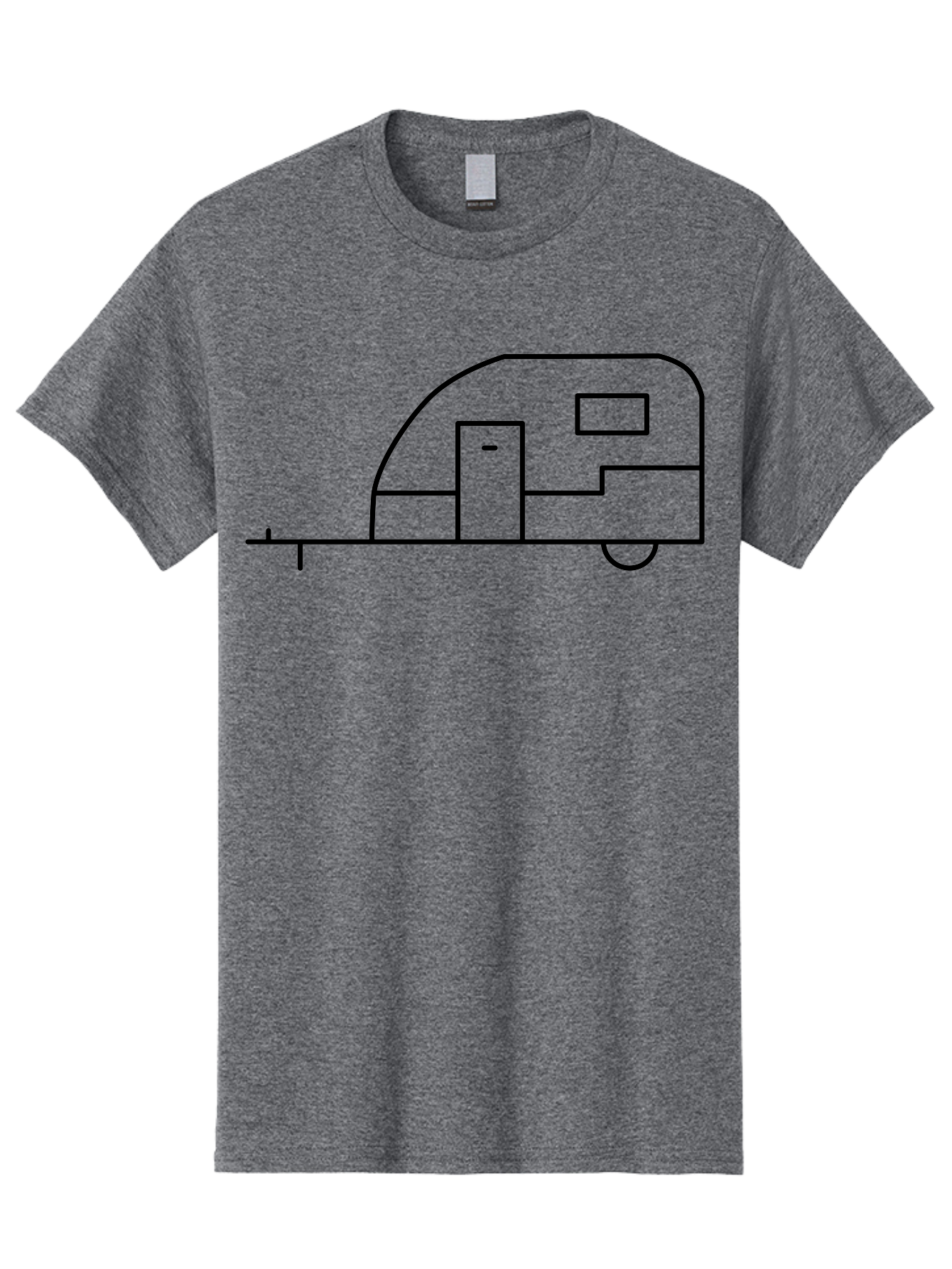 Caravan Men'S Graphic Tee, 100% Cotton, Comfortable Casual Summer Wear, Machine Washable, Simple Caravan Design, Minimalist Trailer Illustration, Modern Camping Icon, Graphic Adventure Symbol, Outdoor Recreation, Rv Travel -  Aaa168