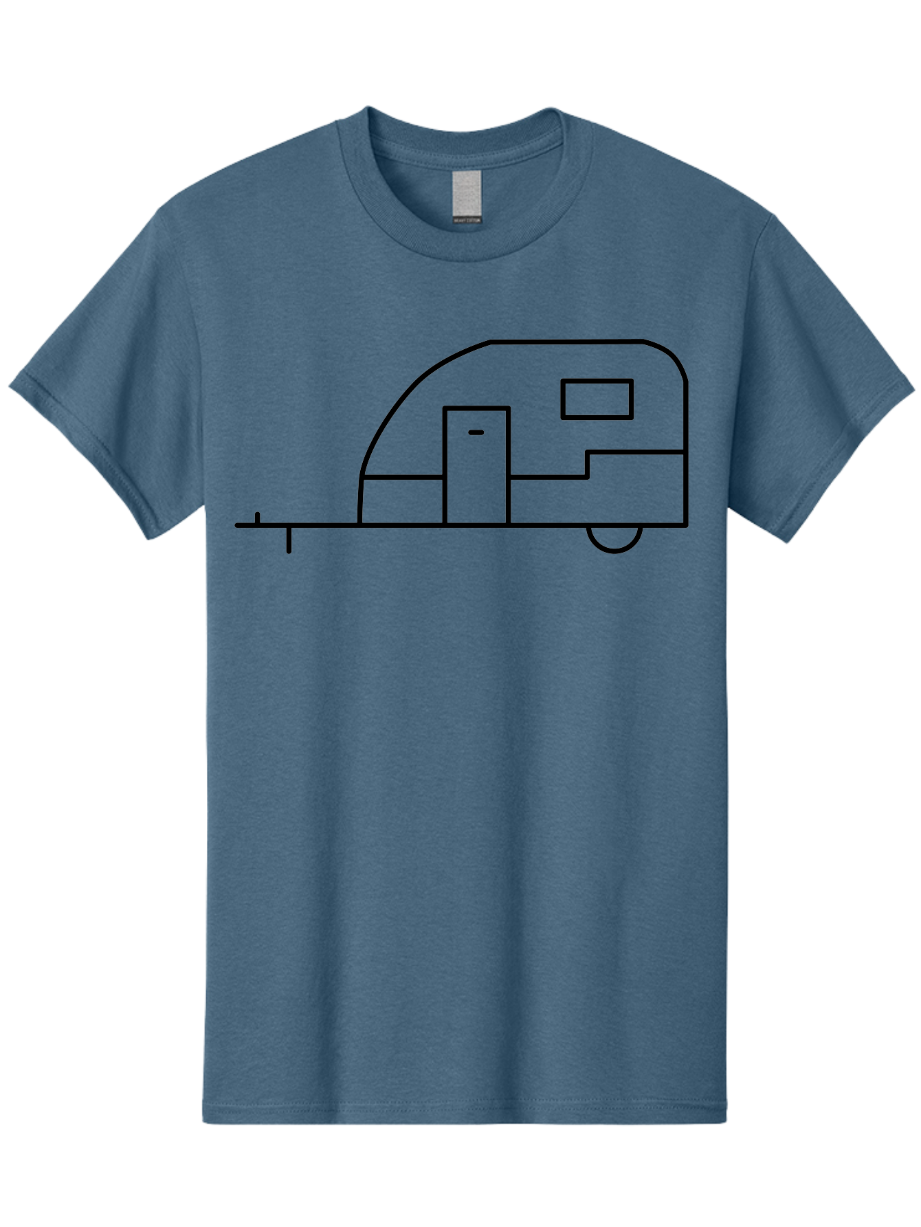 Caravan Men'S Graphic Tee, 100% Cotton, Comfortable Casual Summer Wear, Machine Washable, Simple Caravan Design, Minimalist Trailer Illustration, Modern Camping Icon, Graphic Adventure Symbol, Outdoor Recreation, Rv Travel -  Aaa168