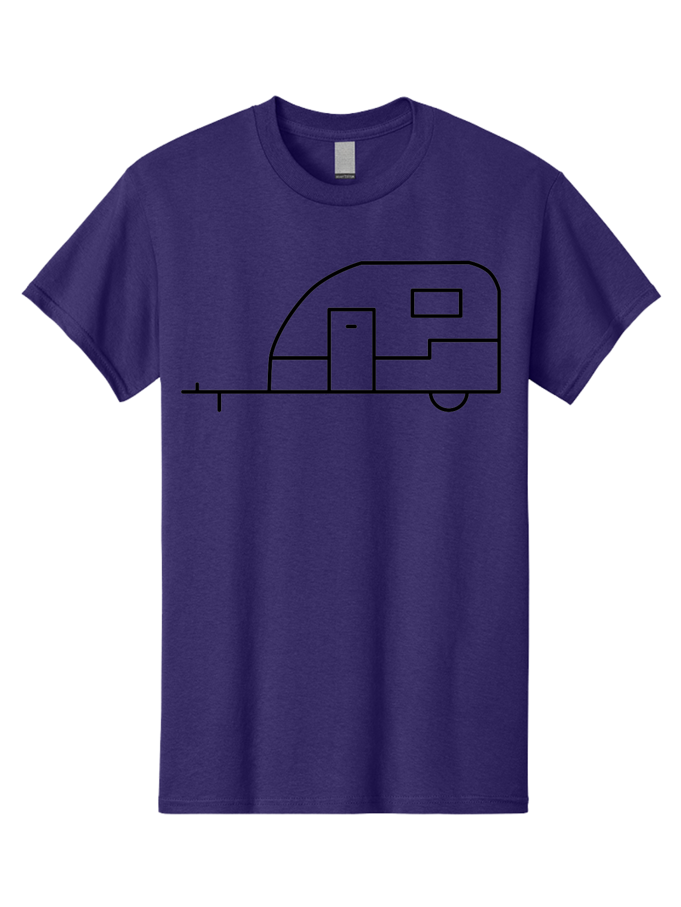 Caravan Men'S Graphic Tee, 100% Cotton, Comfortable Casual Summer Wear, Machine Washable, Simple Caravan Design, Minimalist Trailer Illustration, Modern Camping Icon, Graphic Adventure Symbol, Outdoor Recreation, Rv Travel -  Aaa168