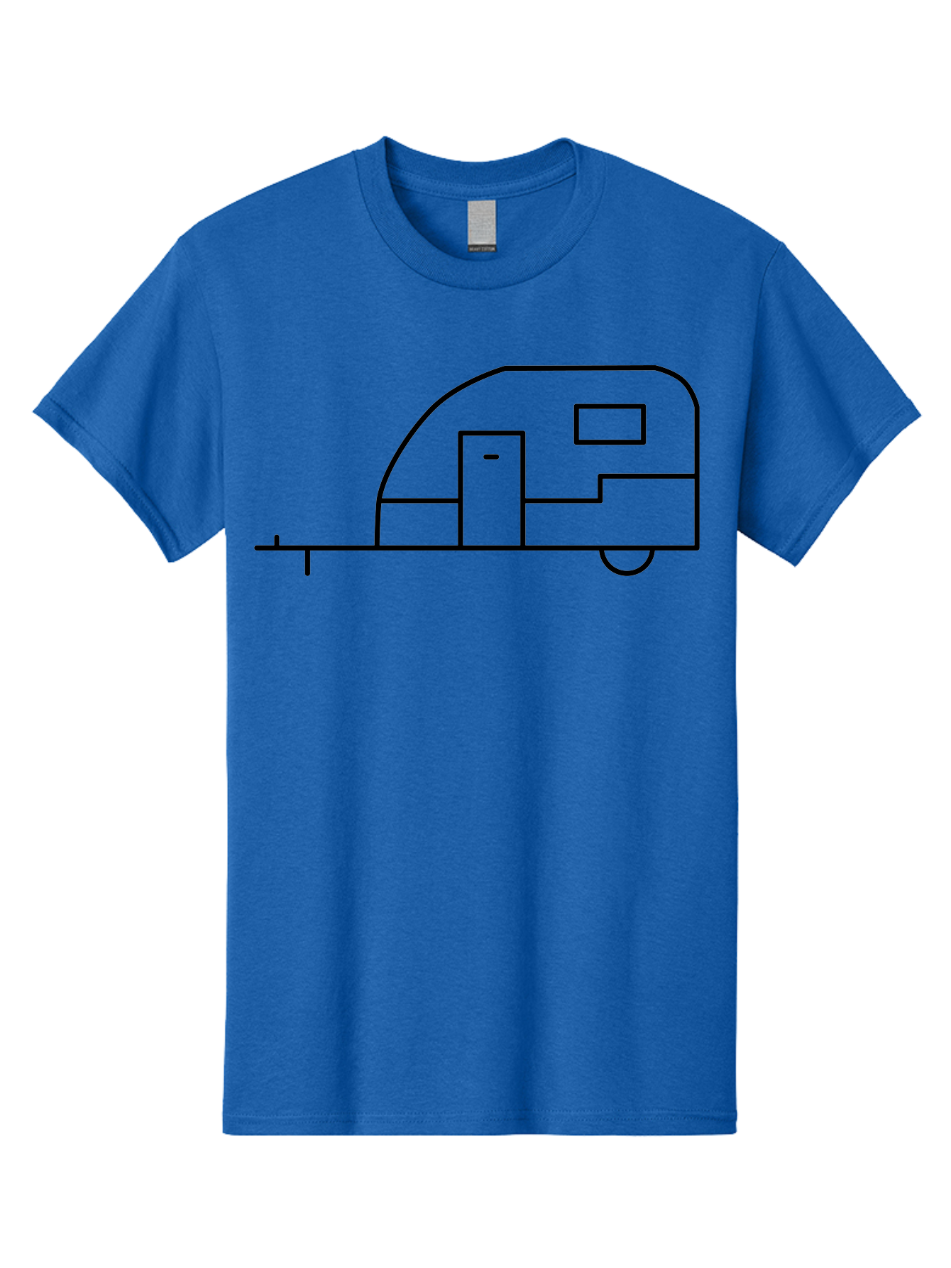 Caravan Men'S Graphic Tee, 100% Cotton, Comfortable Casual Summer Wear, Machine Washable, Simple Caravan Design, Minimalist Trailer Illustration, Modern Camping Icon, Graphic Adventure Symbol, Outdoor Recreation, Rv Travel -  Aaa168