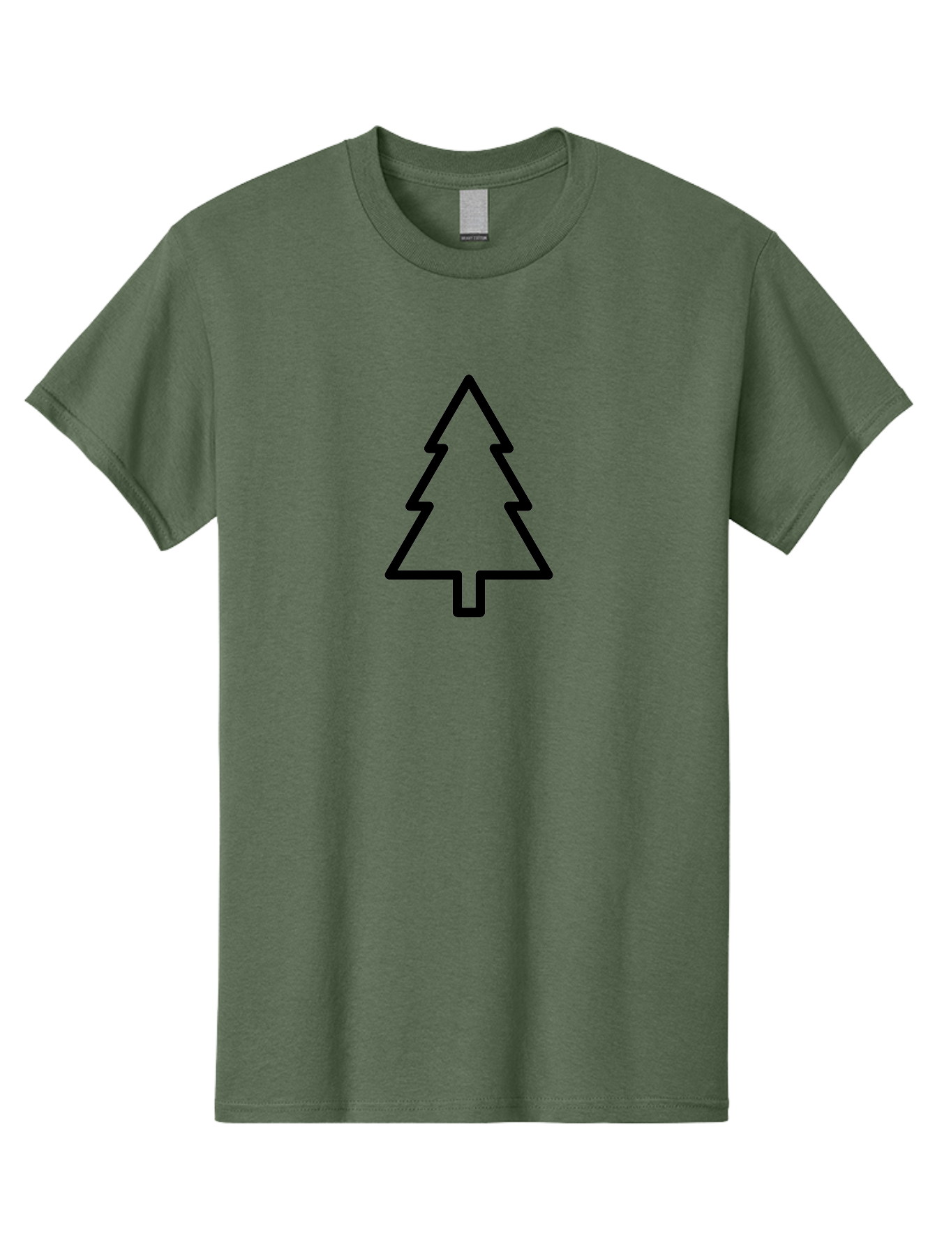 Christmas-Tree-3 Men'S Graphic Tee, 100% Cotton, Comfortable Casual Summer Wear, Machine Washable, Christmas Tree, Holiday Symbol, Festive Icon, Evergreen, Black Outline Tree -  Aaa172