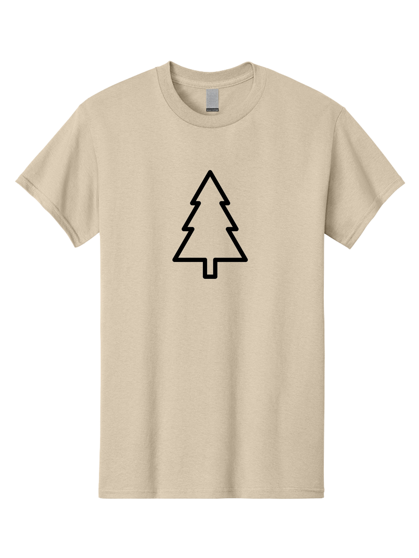 Christmas-Tree-3 Men'S Graphic Tee, 100% Cotton, Comfortable Casual Summer Wear, Machine Washable, Christmas Tree, Holiday Symbol, Festive Icon, Evergreen, Black Outline Tree -  Aaa172