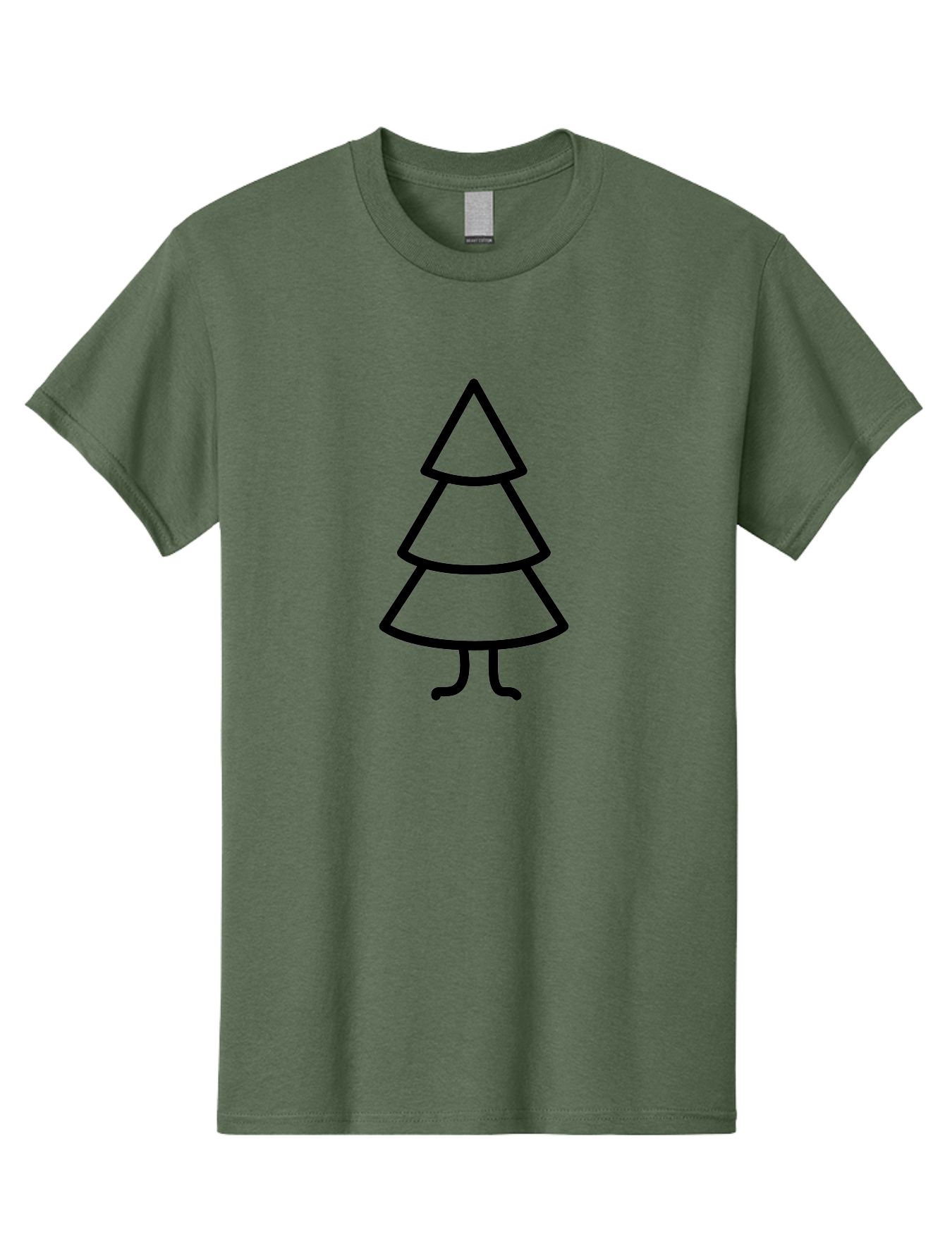 Christmas-Tree-4 Men'S Graphic Tee, 100% Cotton, Comfortable Casual Summer Wear, Machine Washable, Simple Christmas Tree, Cartoon Christmas Tree, Christmas Illustration, Minimalist Christmas, Christmas Symbol, Festive Icon, Holiday Graphic, -  Aaa173