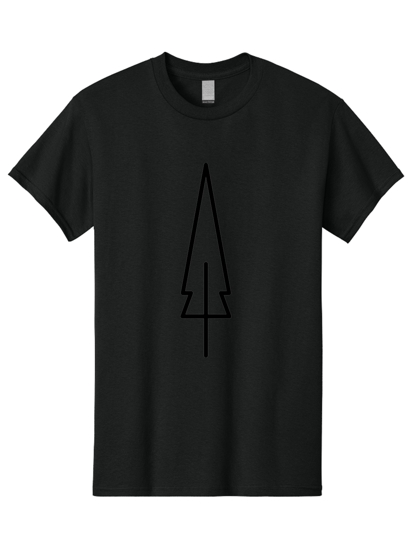 Christmas-Tree-5 Men'S Graphic Tee, 100% Cotton, Comfortable Casual Summer Wear, Machine Washable, Christmas Tree Outline, Festive Symbol, Holiday Icon, Minimalist Design, Black Silhouette, Simple Christmas Graphic, Winter Symbol -  Aaa174