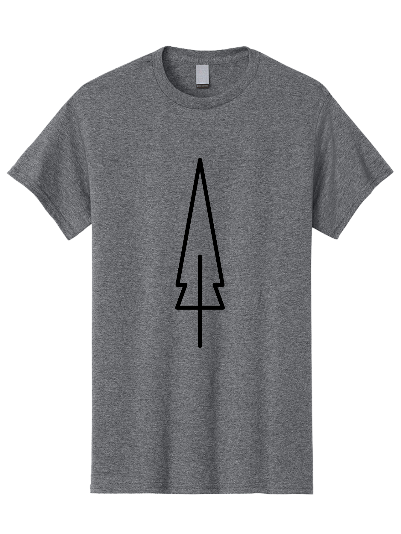 Christmas-Tree-5 Men'S Graphic Tee, 100% Cotton, Comfortable Casual Summer Wear, Machine Washable, Christmas Tree Outline, Festive Symbol, Holiday Icon, Minimalist Design, Black Silhouette, Simple Christmas Graphic, Winter Symbol -  Aaa174