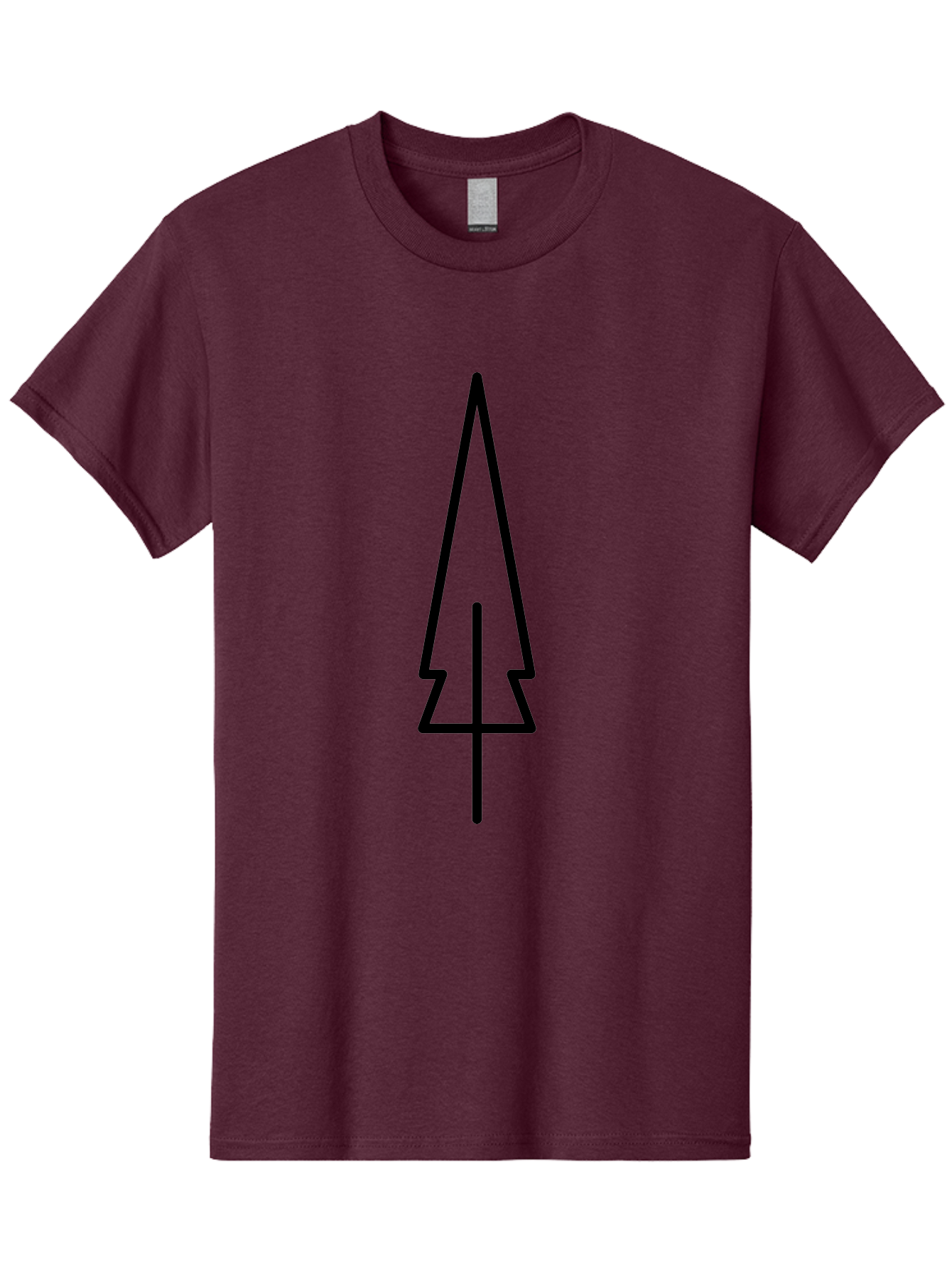 Christmas-Tree-5 Men'S Graphic Tee, 100% Cotton, Comfortable Casual Summer Wear, Machine Washable, Christmas Tree Outline, Festive Symbol, Holiday Icon, Minimalist Design, Black Silhouette, Simple Christmas Graphic, Winter Symbol -  Aaa174