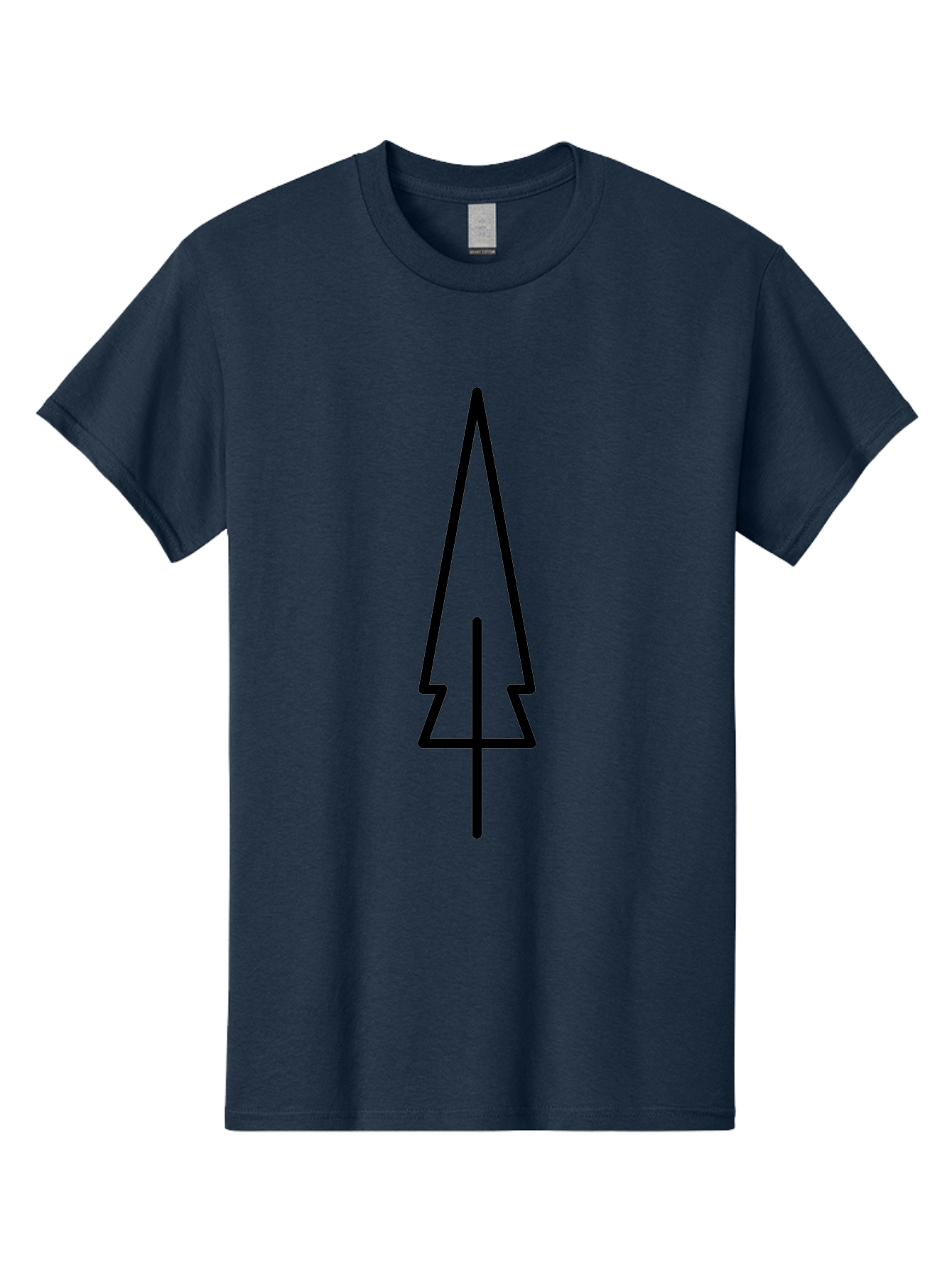 Christmas-Tree-5 Men'S Graphic Tee, 100% Cotton, Comfortable Casual Summer Wear, Machine Washable, Christmas Tree Outline, Festive Symbol, Holiday Icon, Minimalist Design, Black Silhouette, Simple Christmas Graphic, Winter Symbol -  Aaa174