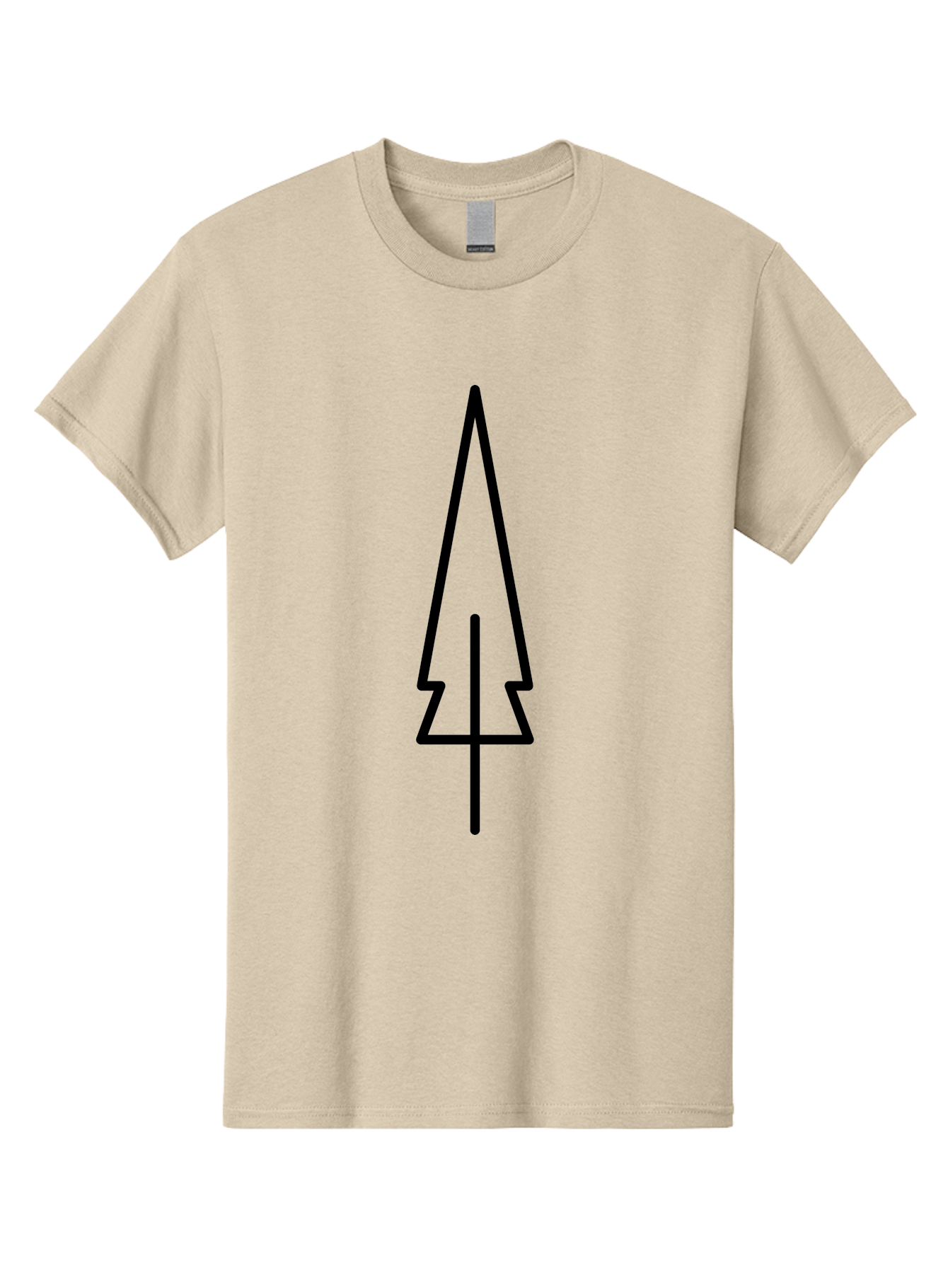 Christmas-Tree-5 Men'S Graphic Tee, 100% Cotton, Comfortable Casual Summer Wear, Machine Washable, Christmas Tree Outline, Festive Symbol, Holiday Icon, Minimalist Design, Black Silhouette, Simple Christmas Graphic, Winter Symbol -  Aaa174