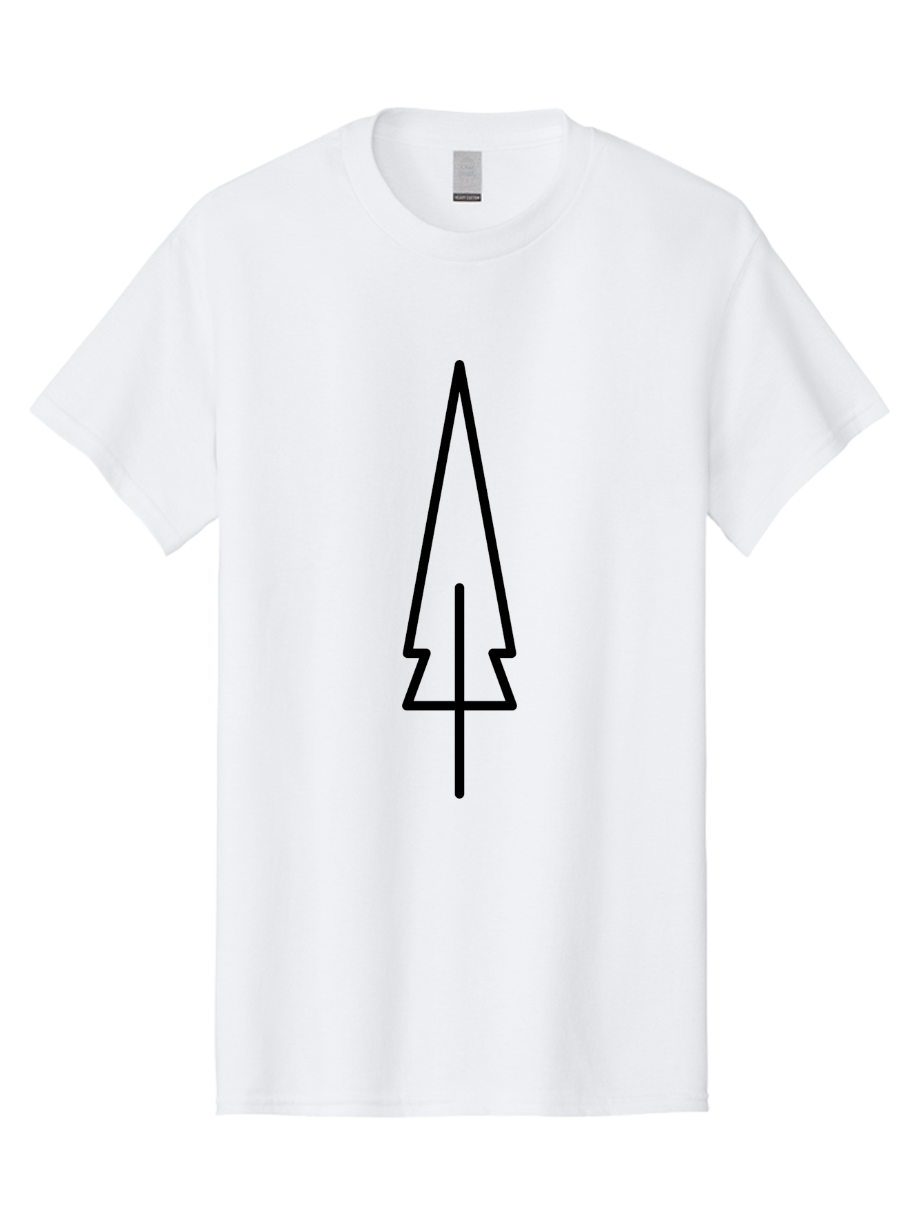 Christmas-Tree-5 Men'S Graphic Tee, 100% Cotton, Comfortable Casual Summer Wear, Machine Washable, Christmas Tree Outline, Festive Symbol, Holiday Icon, Minimalist Design, Black Silhouette, Simple Christmas Graphic, Winter Symbol -  Aaa174