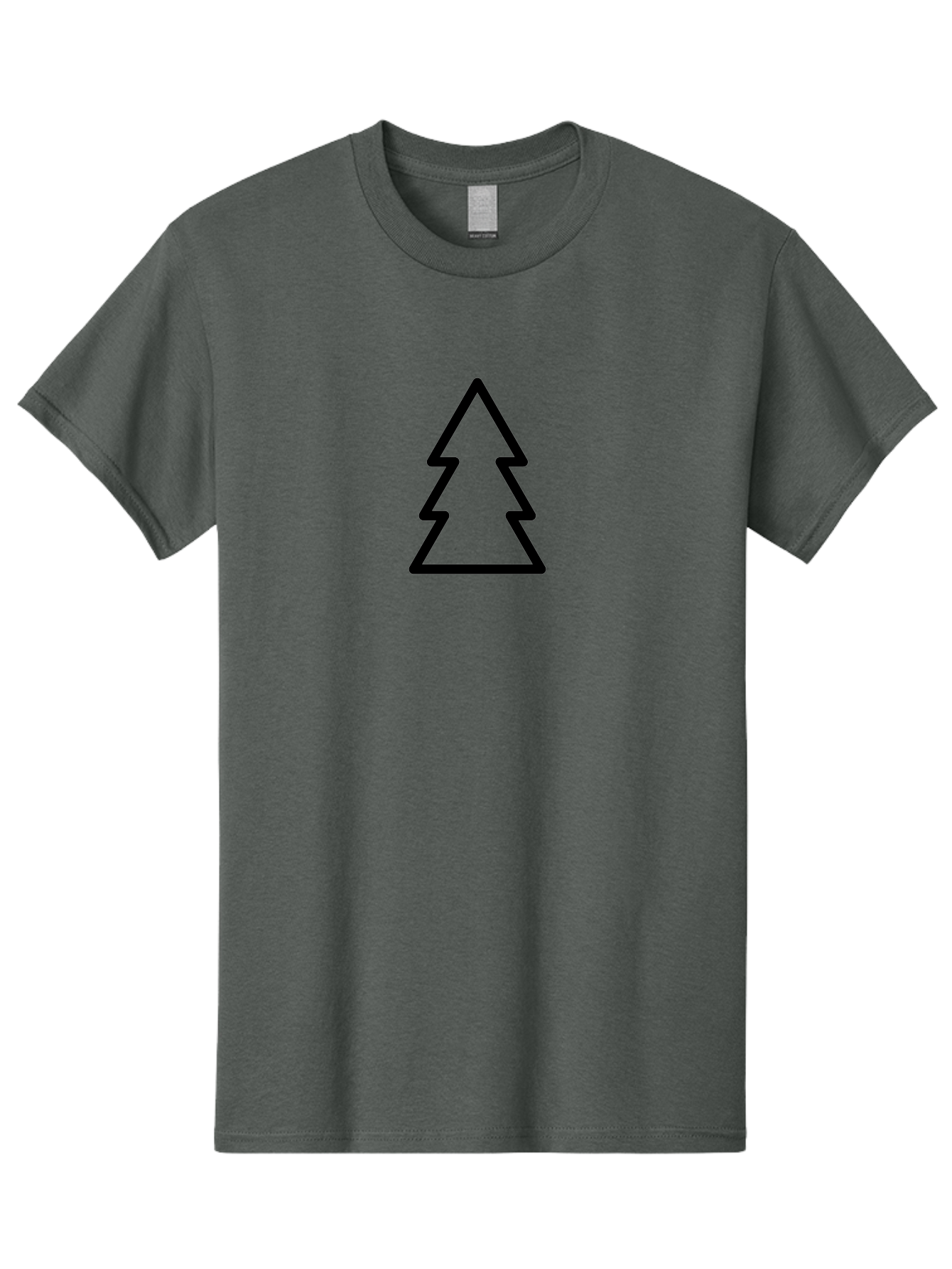 Christmas-Tree-Icon Men'S Graphic Tee, 100% Cotton, Comfortable Casual Summer Wear, Machine Washable, Christmas Tree, Holiday Symbol, Festive Decoration, Minimalist Design, Simple Icon, Evergreen Tree, Seasonal Graphics, -  Aaa175