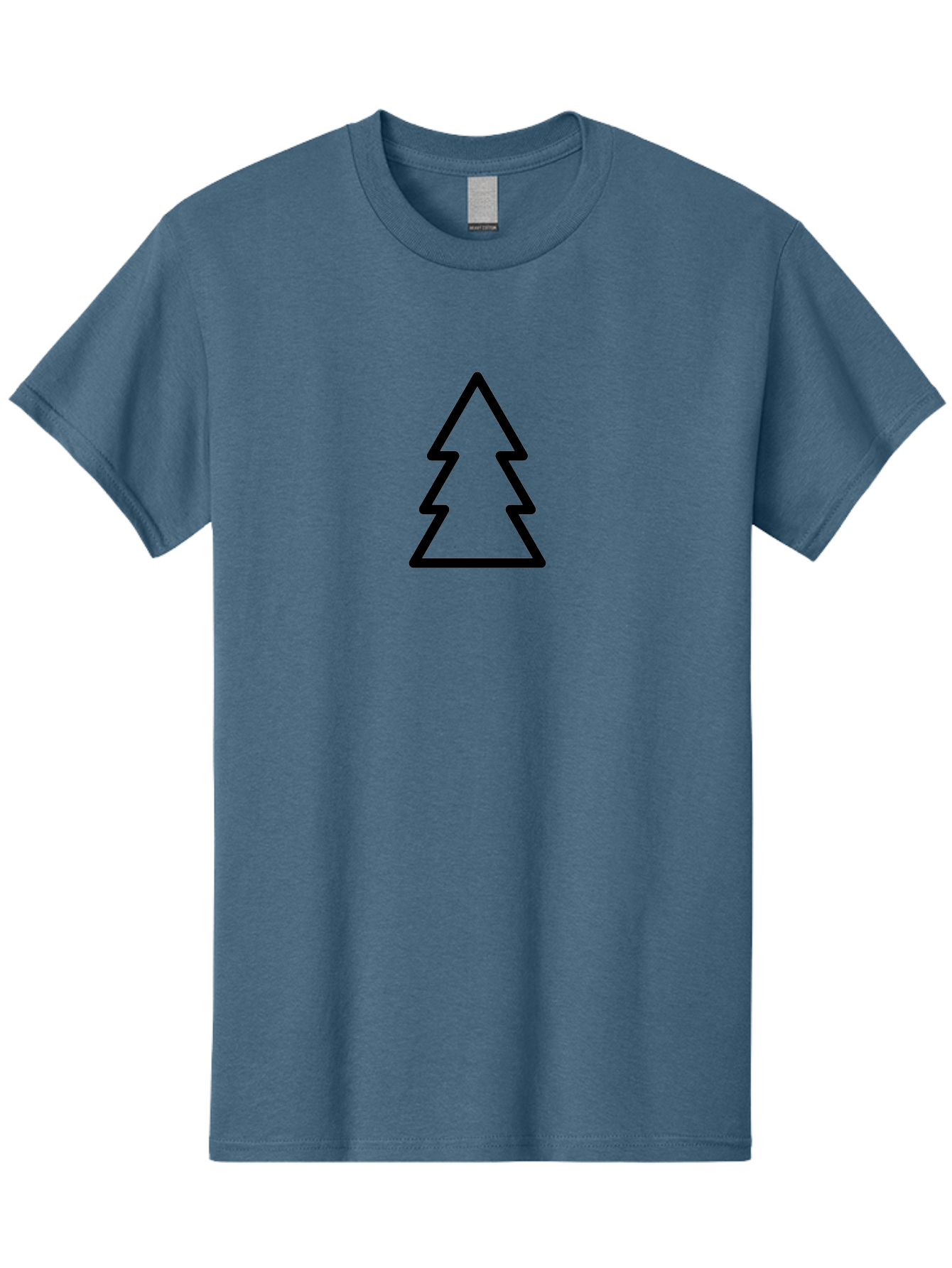 Christmas-Tree-Icon Men'S Graphic Tee, 100% Cotton, Comfortable Casual Summer Wear, Machine Washable, Christmas Tree, Holiday Symbol, Festive Decoration, Minimalist Design, Simple Icon, Evergreen Tree, Seasonal Graphics, -  Aaa175