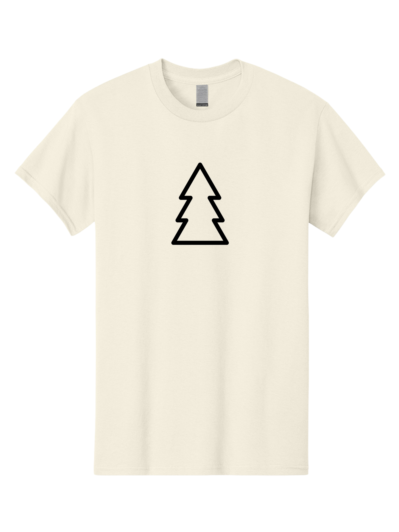 Christmas-Tree-Icon Men'S Graphic Tee, 100% Cotton, Comfortable Casual Summer Wear, Machine Washable, Christmas Tree, Holiday Symbol, Festive Decoration, Minimalist Design, Simple Icon, Evergreen Tree, Seasonal Graphics, -  Aaa175