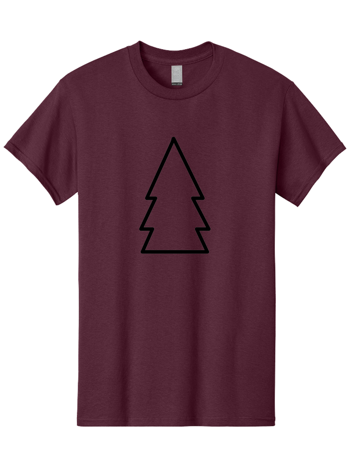 Christmas-Tree Men'S Graphic Tee, 100% Cotton, Comfortable Casual Summer Wear, Machine Washable, Christmas Tree Icon, Simple Design, Black Outline, Festive Symbol, Holiday Decoration, Minimalist Graphic, Seasonal Illustration -  Aaa176
