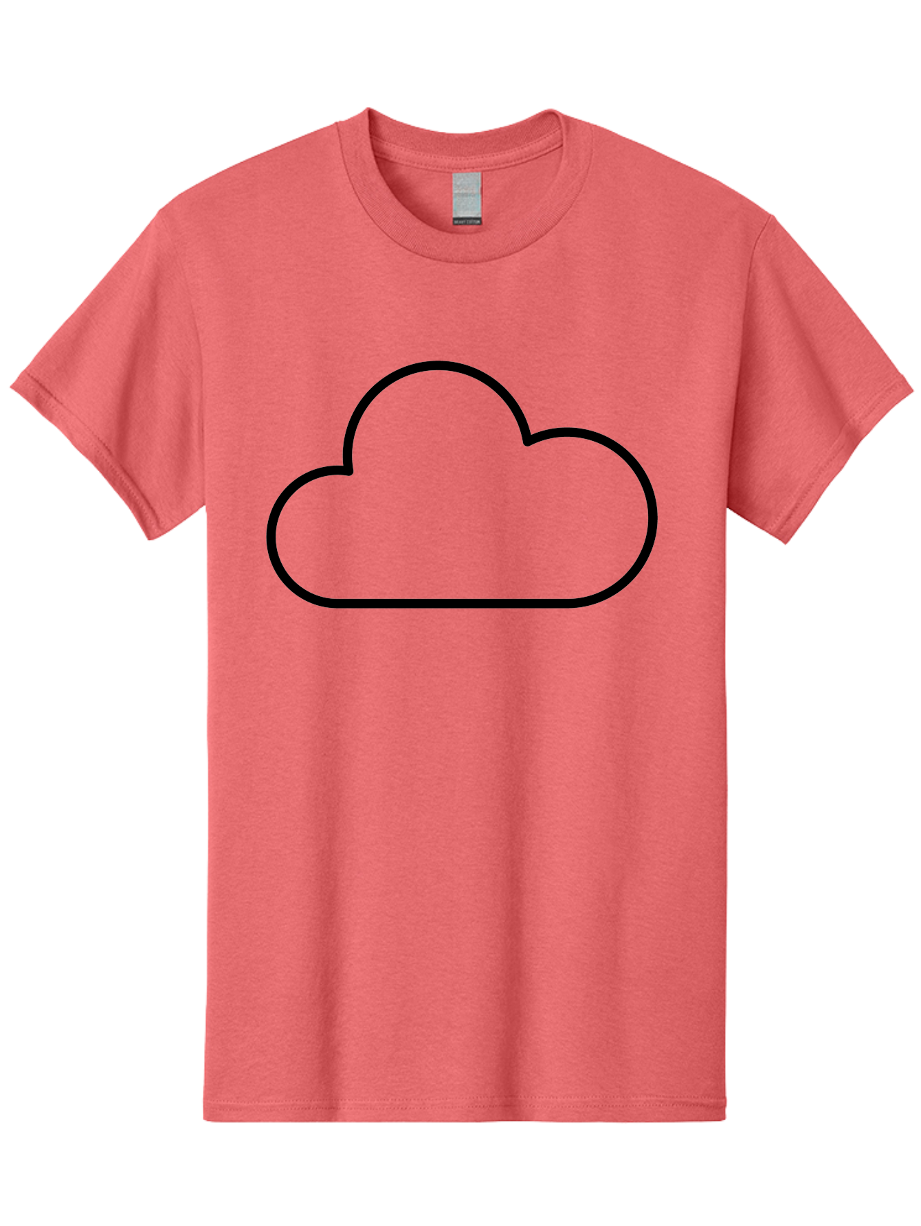Cloud-2 Men'S Graphic Tee, 100% Cotton, Comfortable Casual Summer Wear, Machine Washable, Simple Cloud Icon, Cloud Computing, Digital Storage, Minimalist Design, Black Outline, Cloud Technology -  Aaa178