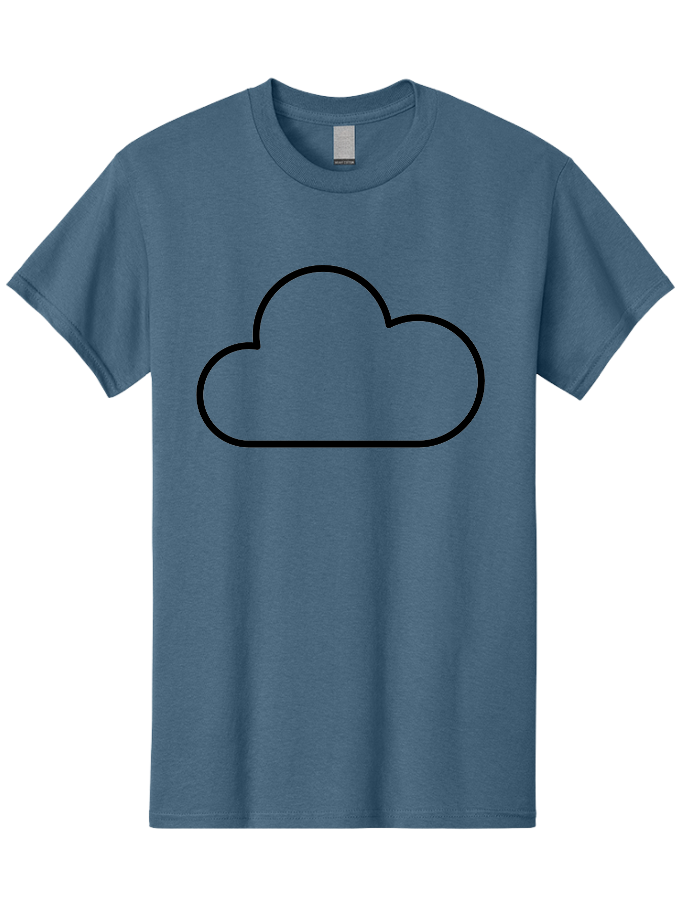 Cloud-2 Men'S Graphic Tee, 100% Cotton, Comfortable Casual Summer Wear, Machine Washable, Simple Cloud Icon, Cloud Computing, Digital Storage, Minimalist Design, Black Outline, Cloud Technology -  Aaa178