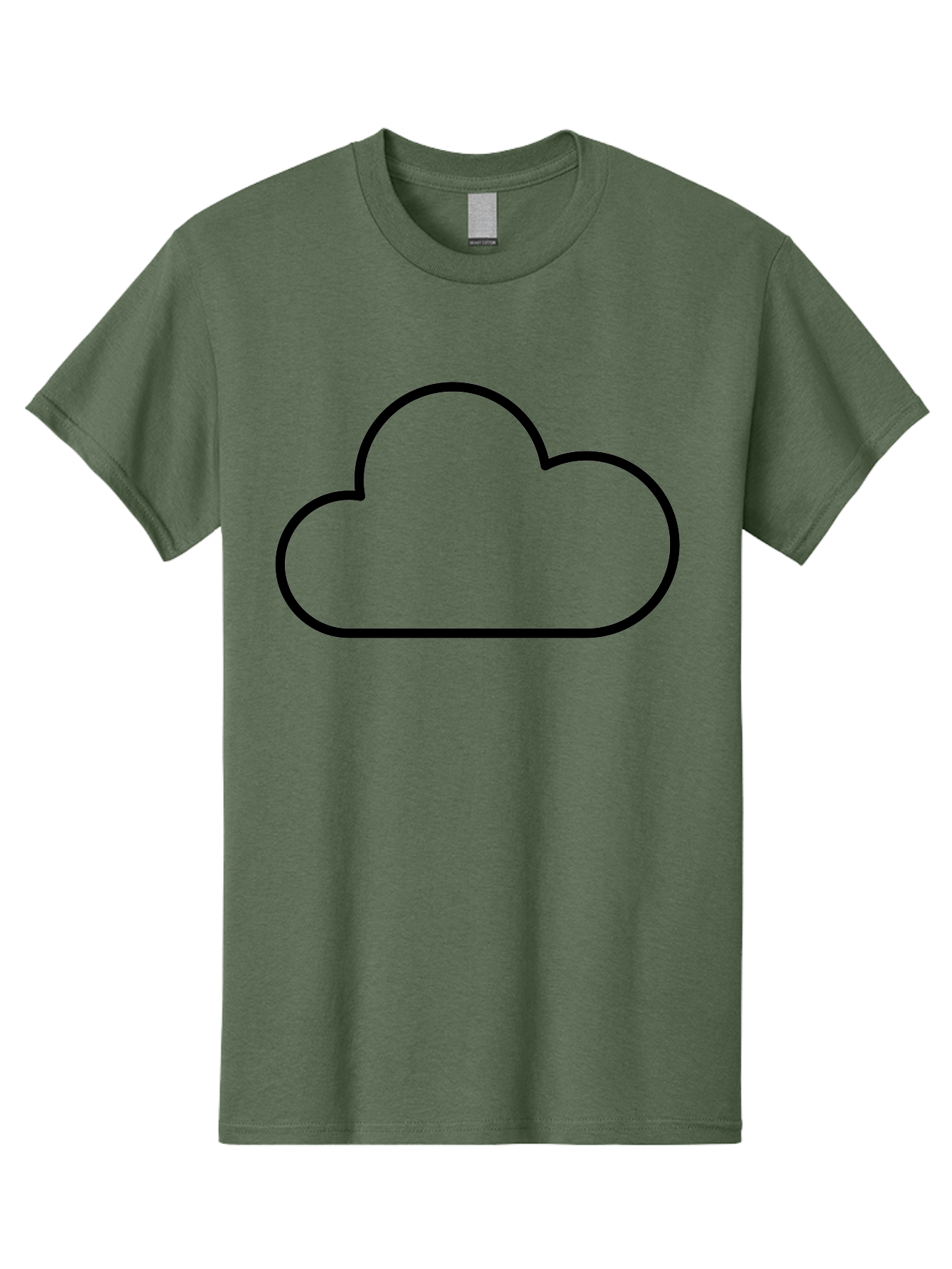 Cloud-2 Men'S Graphic Tee, 100% Cotton, Comfortable Casual Summer Wear, Machine Washable, Simple Cloud Icon, Cloud Computing, Digital Storage, Minimalist Design, Black Outline, Cloud Technology -  Aaa178