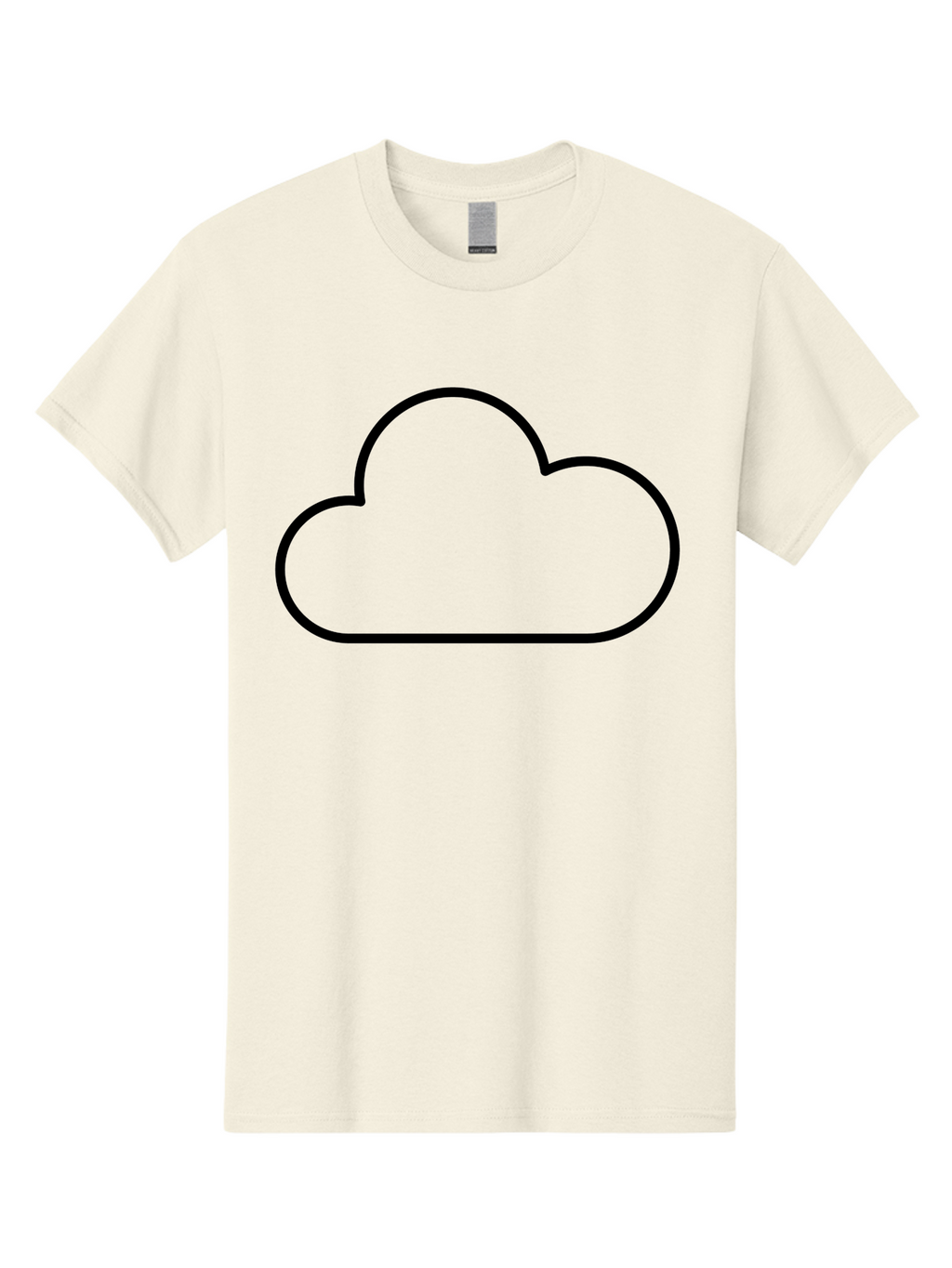 Cloud-2 Men'S Graphic Tee, 100% Cotton, Comfortable Casual Summer Wear, Machine Washable, Simple Cloud Icon, Cloud Computing, Digital Storage, Minimalist Design, Black Outline, Cloud Technology -  Aaa178