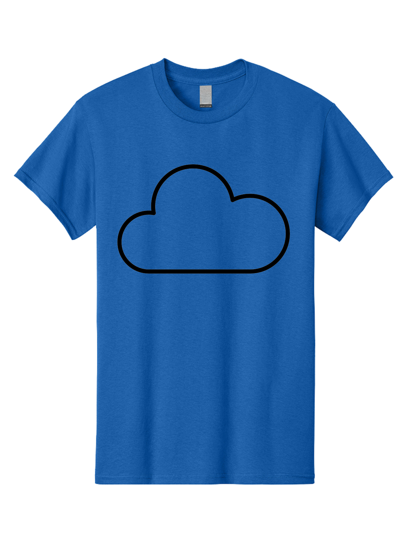 Cloud-2 Men'S Graphic Tee, 100% Cotton, Comfortable Casual Summer Wear, Machine Washable, Simple Cloud Icon, Cloud Computing, Digital Storage, Minimalist Design, Black Outline, Cloud Technology -  Aaa178