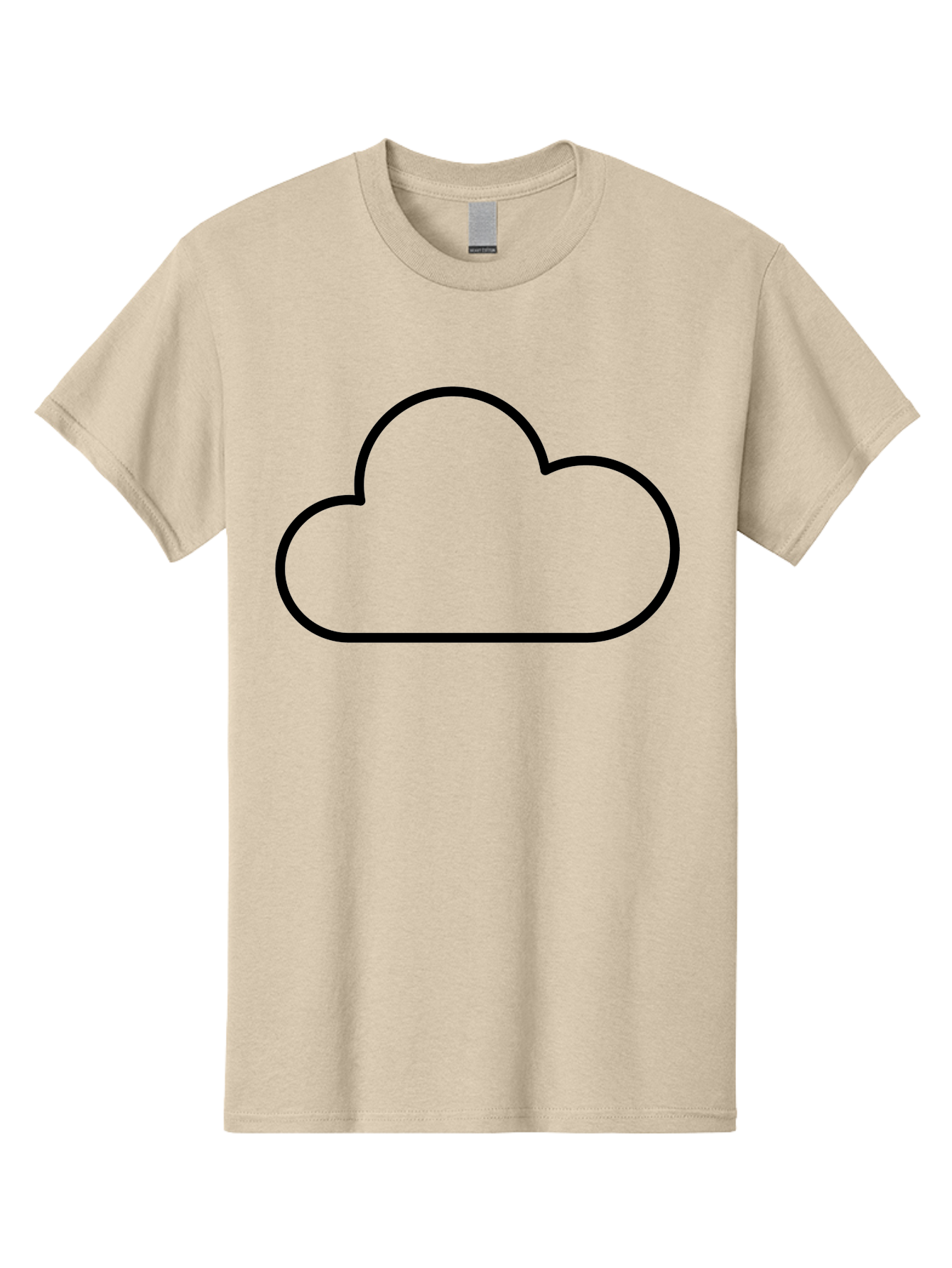 Cloud-2 Men'S Graphic Tee, 100% Cotton, Comfortable Casual Summer Wear, Machine Washable, Simple Cloud Icon, Cloud Computing, Digital Storage, Minimalist Design, Black Outline, Cloud Technology -  Aaa178