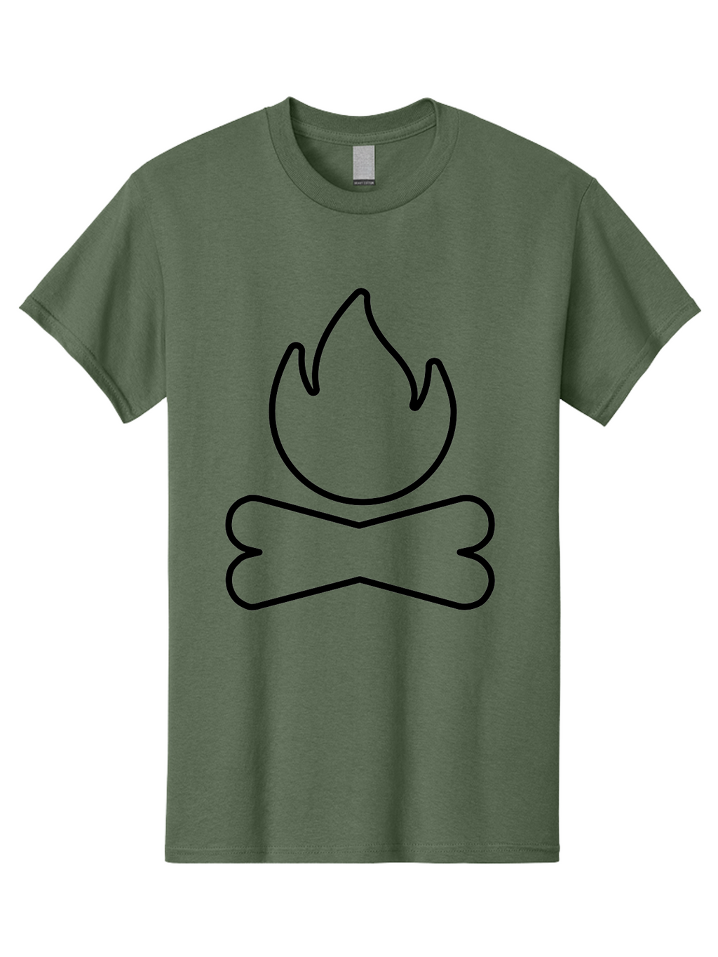 Crossbones-And-Flame Men'S Graphic Tee, 100% Cotton, Comfortable Casual Summer Wear, Machine Washable, Bone And Flame Symbol, Danger Sign, Warning Icon, Black Outline, Simple Design, Bold Graphics, Striking Imagery, Edgy Style -  Aaa181