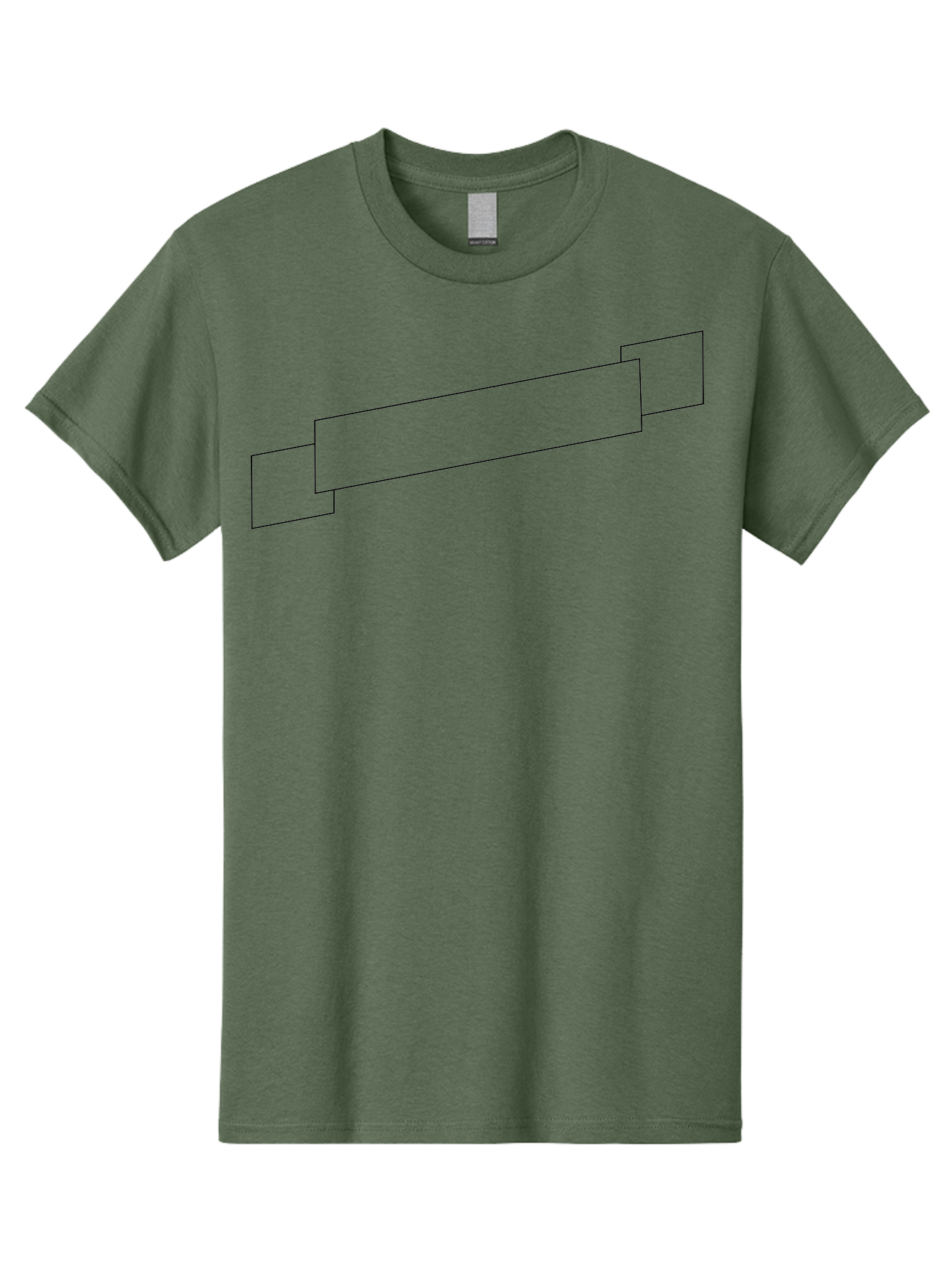 Linked-Rectangles Men'S Graphic Tee, 100% Cotton, Comfortable Casual Summer Wear, Machine Washable, Geometric Shapes, Rectangles, Connected Lines, Minimalist Design, Abstract Art, Simple Figures, Black Outline -  Aaa190