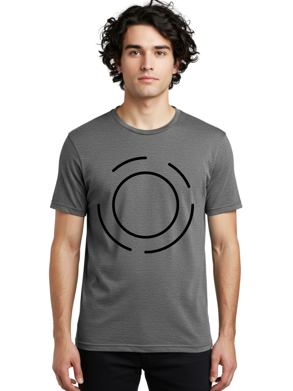 Loading-Symbol Men'S Graphic Tee, 100% Cotton, Comfortable Casual Summer Wear, Machine Washable, Loading Animation, Circular Motion, Progress Indicator, Black Lines, Abstract Shape, Dynamic Icon -  Aaa191