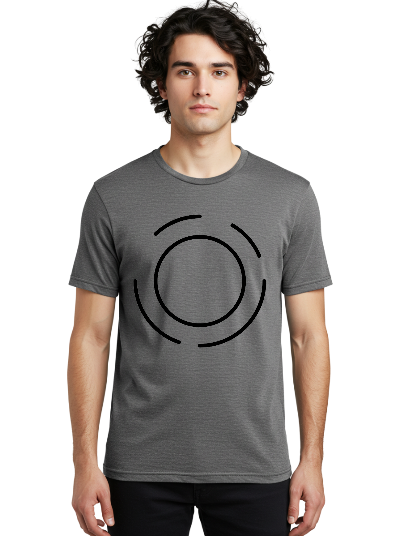 Loading-Symbol Men'S Graphic Tee, 100% Cotton, Comfortable Casual Summer Wear, Machine Washable, Loading Animation, Circular Motion, Progress Indicator, Black Lines, Abstract Shape, Dynamic Icon -  Aaa191