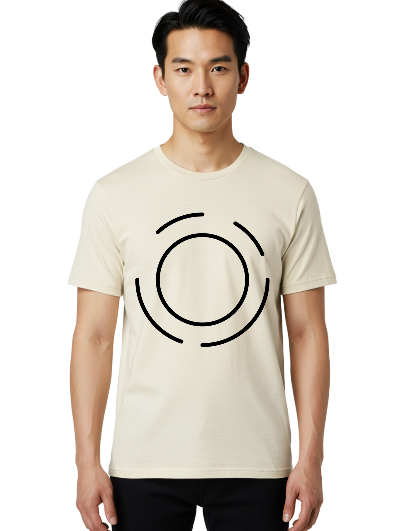Loading-Symbol Men'S Graphic Tee, 100% Cotton, Comfortable Casual Summer Wear, Machine Washable, Loading Animation, Circular Motion, Progress Indicator, Black Lines, Abstract Shape, Dynamic Icon -  Aaa191