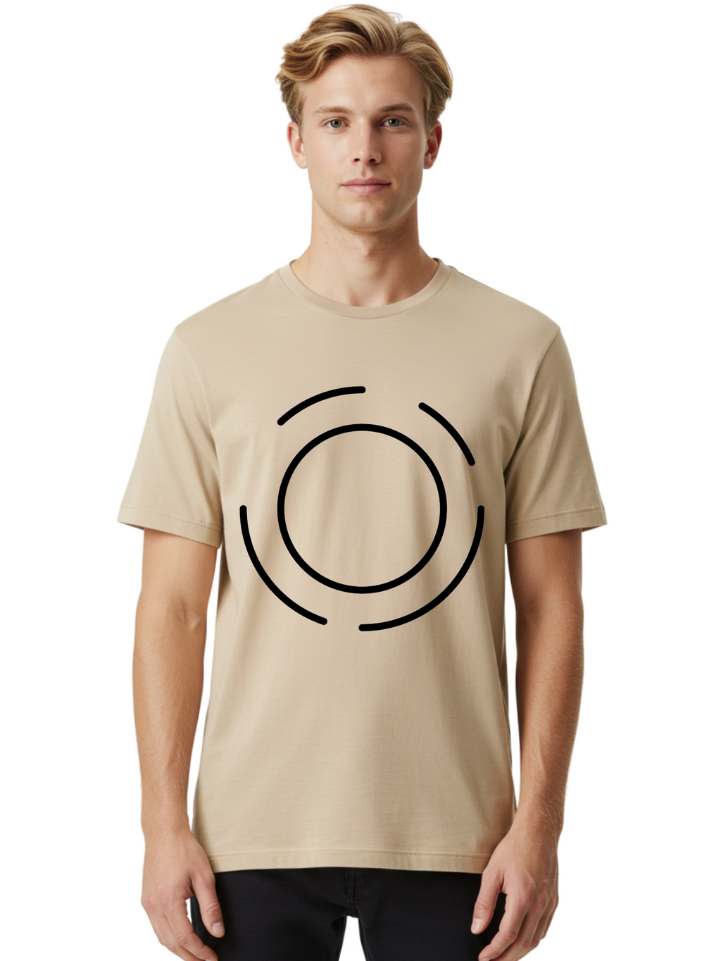 Loading-Symbol Men'S Graphic Tee, 100% Cotton, Comfortable Casual Summer Wear, Machine Washable, Loading Animation, Circular Motion, Progress Indicator, Black Lines, Abstract Shape, Dynamic Icon -  Aaa191