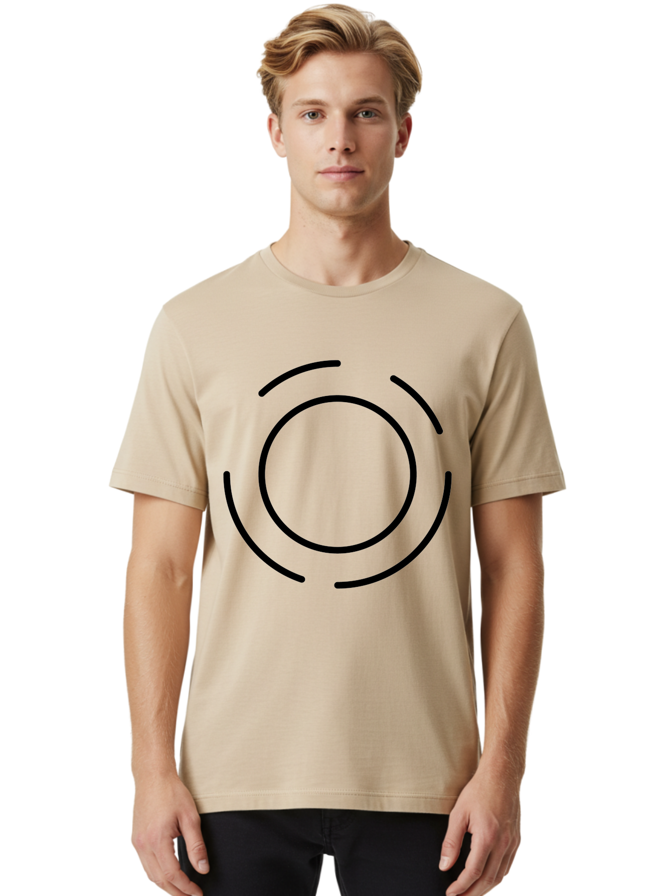 Loading-Symbol Men'S Graphic Tee, 100% Cotton, Comfortable Casual Summer Wear, Machine Washable, Loading Animation, Circular Motion, Progress Indicator, Black Lines, Abstract Shape, Dynamic Icon -  Aaa191