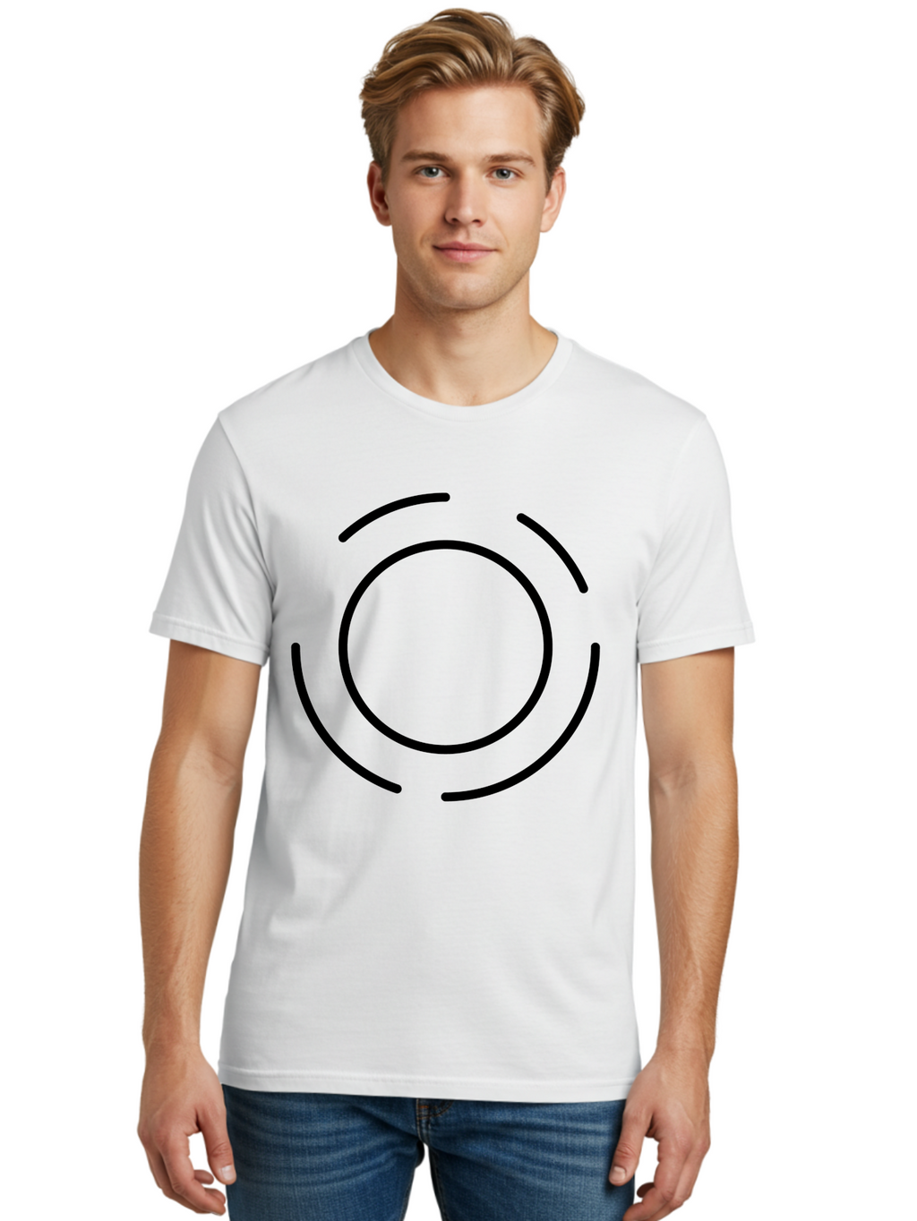 Loading-Symbol Men'S Graphic Tee, 100% Cotton, Comfortable Casual Summer Wear, Machine Washable, Loading Animation, Circular Motion, Progress Indicator, Black Lines, Abstract Shape, Dynamic Icon -  Aaa191