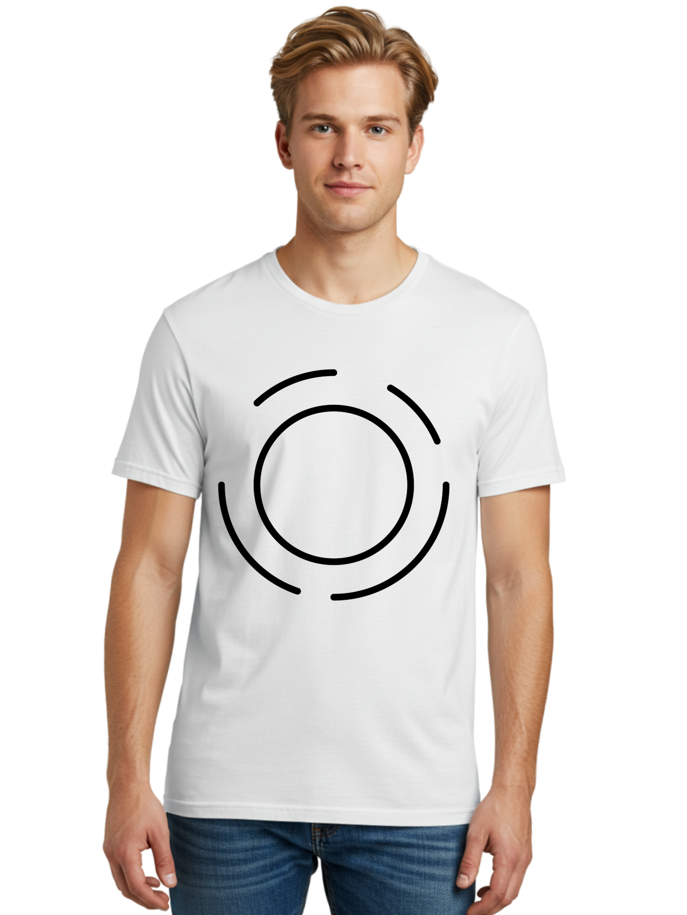 Loading-Symbol Men'S Graphic Tee, 100% Cotton, Comfortable Casual Summer Wear, Machine Washable, Loading Animation, Circular Motion, Progress Indicator, Black Lines, Abstract Shape, Dynamic Icon -  Aaa191