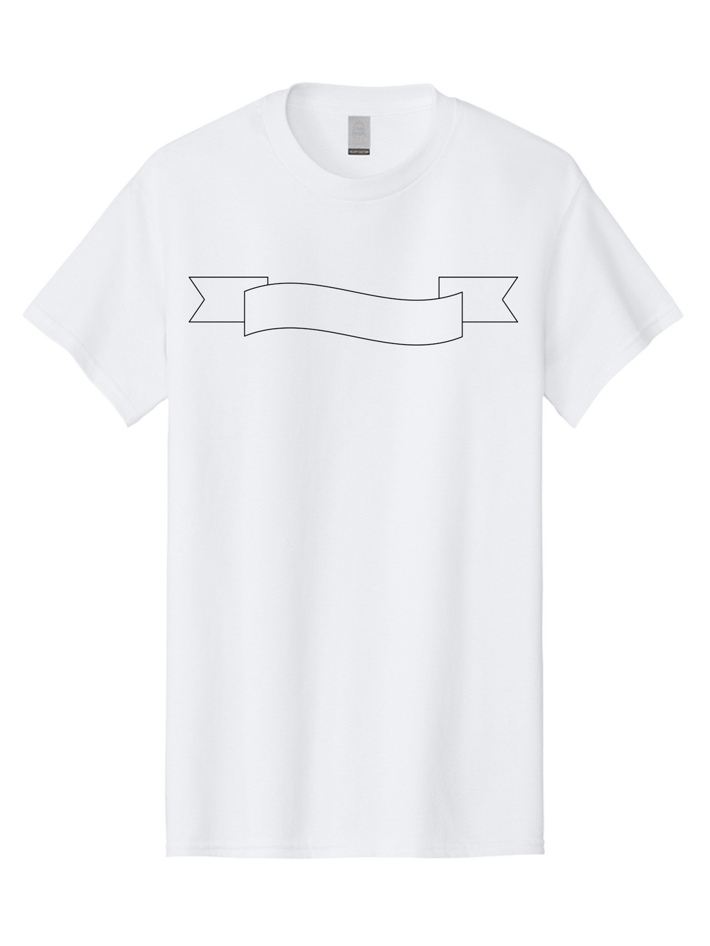 Ribbon-Banner-1 Men'S Graphic Tee, 100% Cotton, Comfortable Casual Summer Wear, Machine Washable, Ribbon Banner, Banner Design, Blank Banner, Banner Template, Graphic Design, Decorative Ribbon, Wavy Banner, Minimalist Design -  Aaa201
