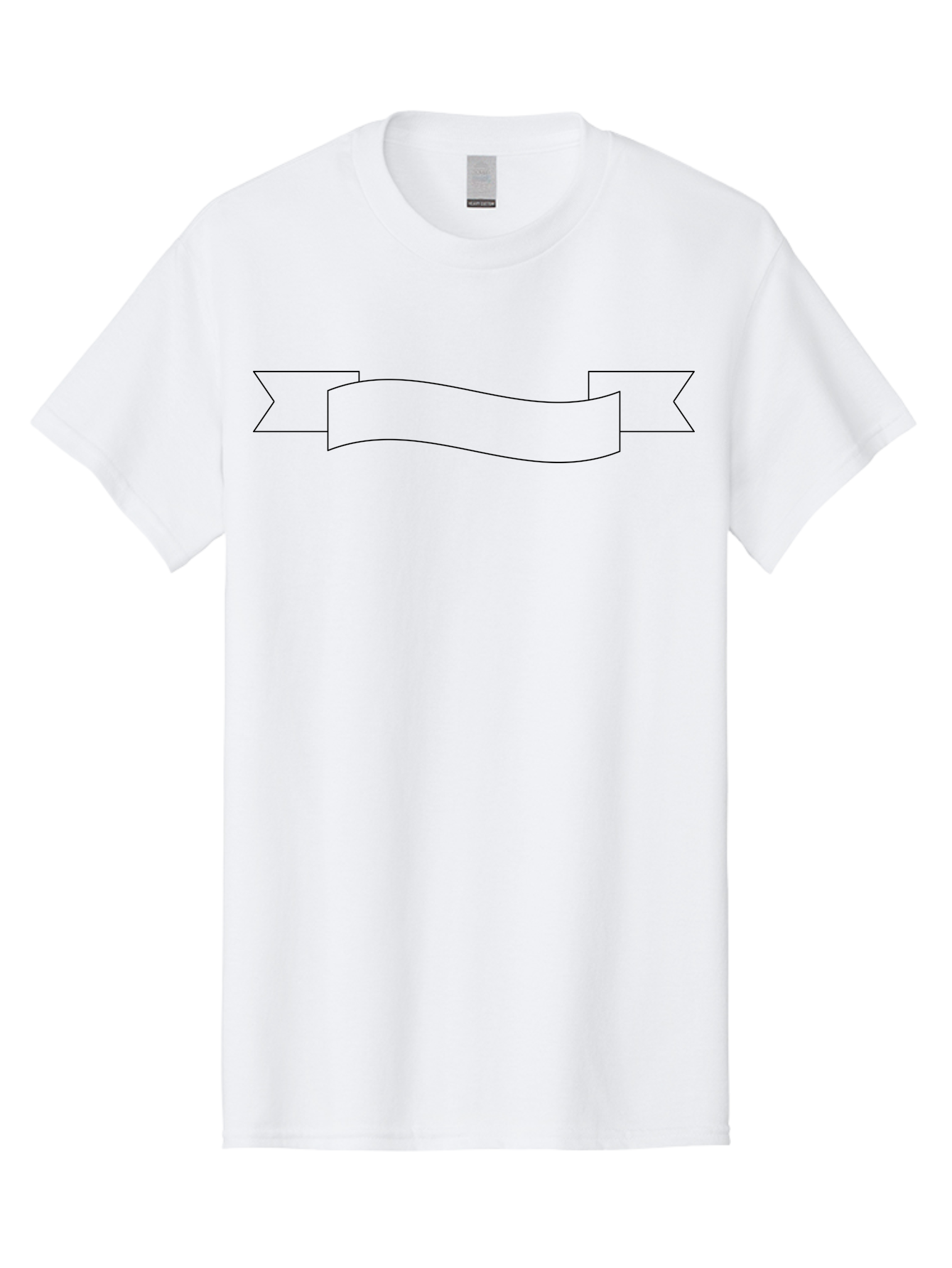 Ribbon-Banner-1 Men'S Graphic Tee, 100% Cotton, Comfortable Casual Summer Wear, Machine Washable, Ribbon Banner, Banner Design, Blank Banner, Banner Template, Graphic Design, Decorative Ribbon, Wavy Banner, Minimalist Design -  Aaa201