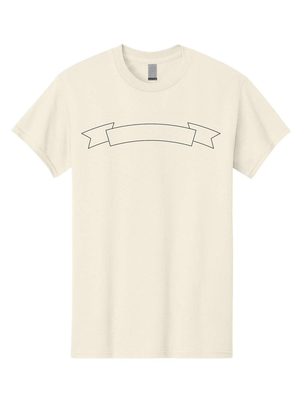 Ribbon-Banner Men'S Graphic Tee, 100% Cotton, Comfortable Casual Summer Wear, Machine Washable, Ribbon Banner, Blank Banner, Graphic Design Element, Web Design Feature, Empty Banner Template, Minimalist Design, Simple Illustration -  Aaa202