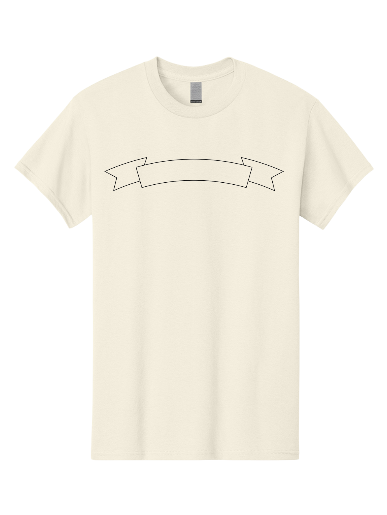 Ribbon-Banner Men'S Graphic Tee, 100% Cotton, Comfortable Casual Summer Wear, Machine Washable, Ribbon Banner, Blank Banner, Graphic Design Element, Web Design Feature, Empty Banner Template, Minimalist Design, Simple Illustration -  Aaa202