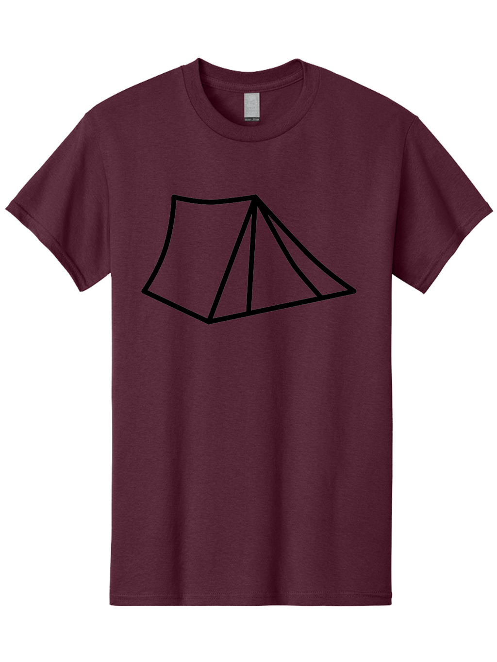 Tent-1 Men'S Graphic Tee, 100% Cotton, Comfortable Casual Summer Wear, Machine Washable, Camping Icon, Simple Tent, Minimalist Design, Black Outline, Outdoor Adventure, Tent Illustration, Camping Symbol, Wilderness Getaway -  Aaa211
