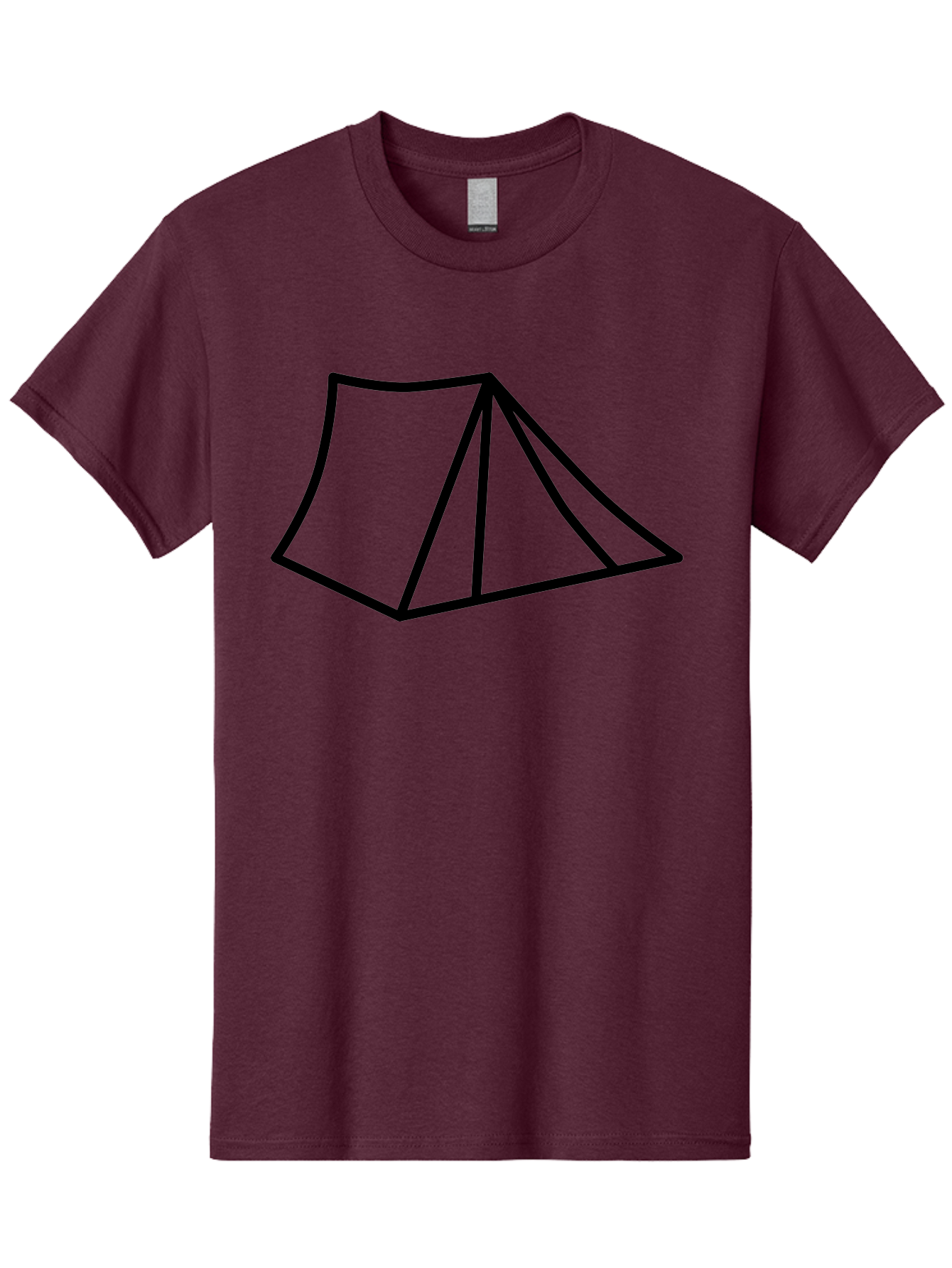 Tent-1 Men'S Graphic Tee, 100% Cotton, Comfortable Casual Summer Wear, Machine Washable, Camping Icon, Simple Tent, Minimalist Design, Black Outline, Outdoor Adventure, Tent Illustration, Camping Symbol, Wilderness Getaway -  Aaa211