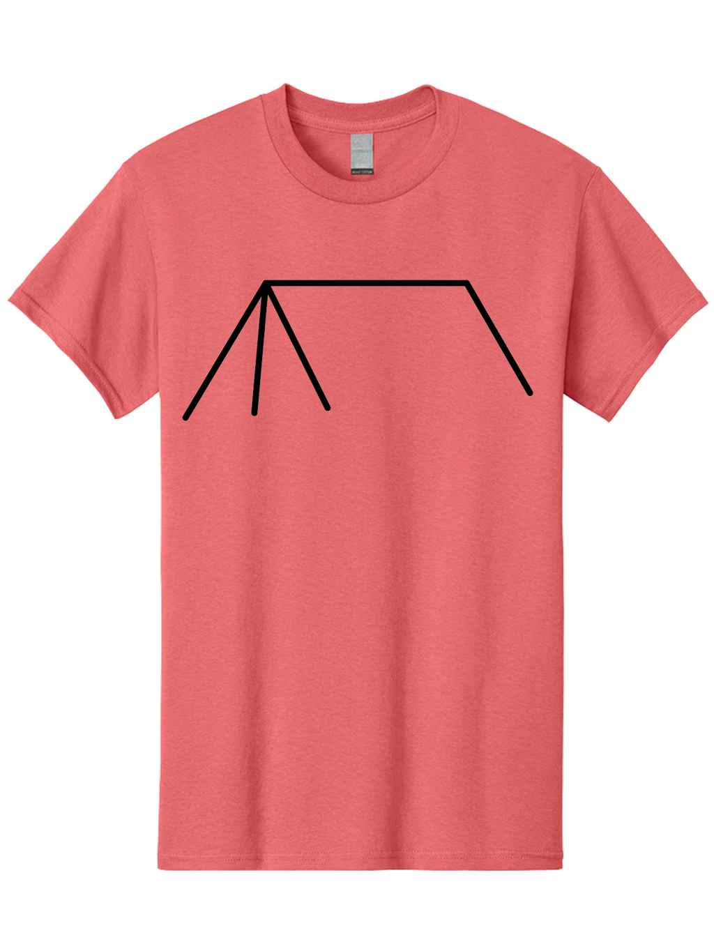 Tent-Icon Men'S Graphic Tee, 100% Cotton, Comfortable Casual Summer Wear, Machine Washable, Simple House Outline, Minimalist Design, Black Lines, Geometric Shapes, Modern Architecture, House Icon, Simple Home -  Aaa216