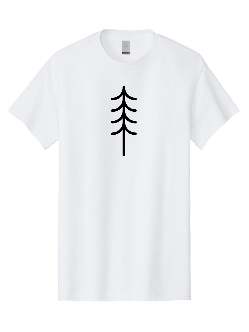 Tree-Silhouette Men'S Graphic Tee, 100% Cotton, Comfortable Casual Summer Wear, Machine Washable, Tree Silhouette, Black Tree, Minimalist Design, Simple Shape, Evergreen Tree, Stylized Tree, Forest Icon, Nature Symbol -  Aaa224