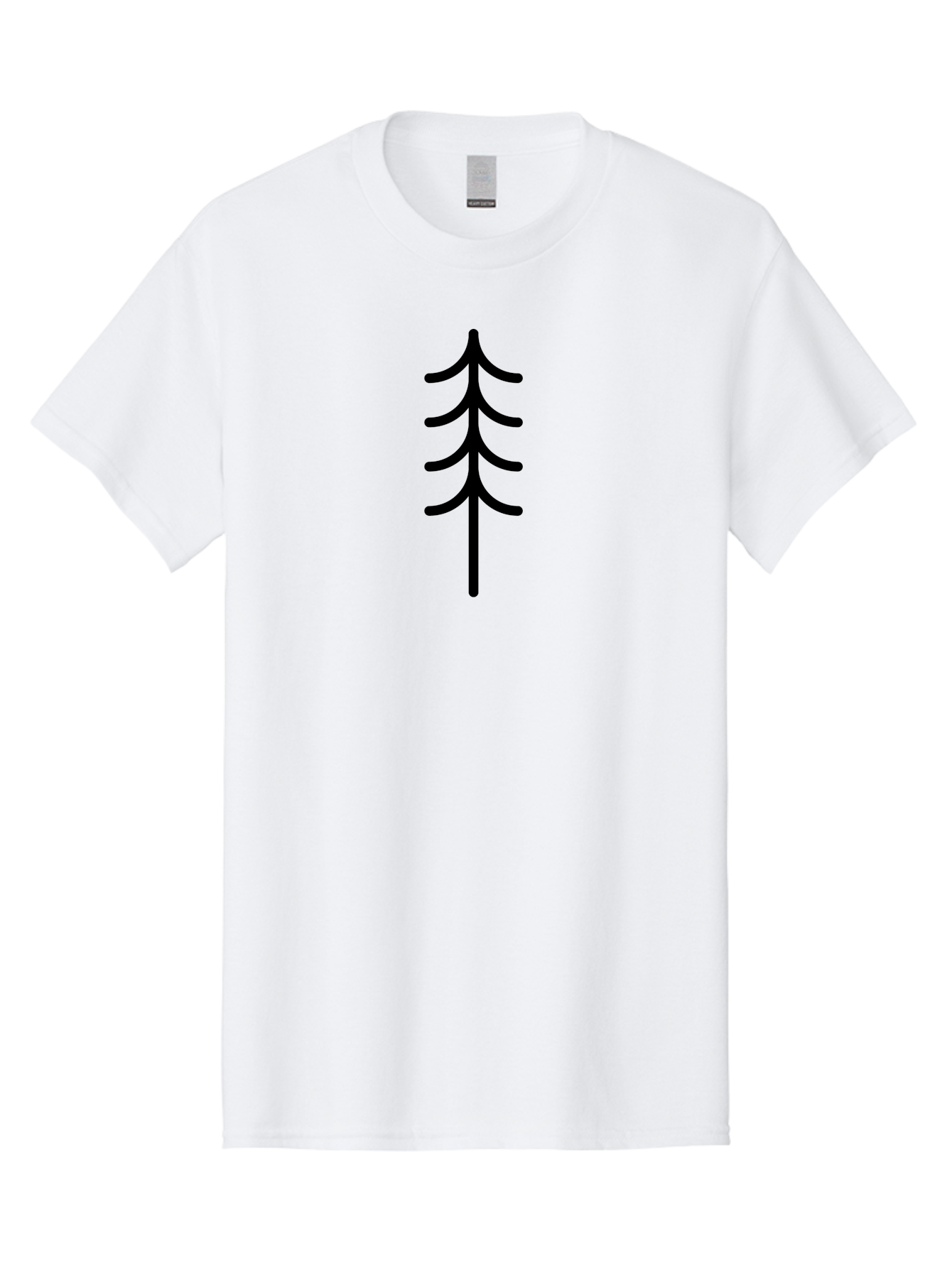 Tree-Silhouette Men'S Graphic Tee, 100% Cotton, Comfortable Casual Summer Wear, Machine Washable, Tree Silhouette, Black Tree, Minimalist Design, Simple Shape, Evergreen Tree, Stylized Tree, Forest Icon, Nature Symbol -  Aaa224