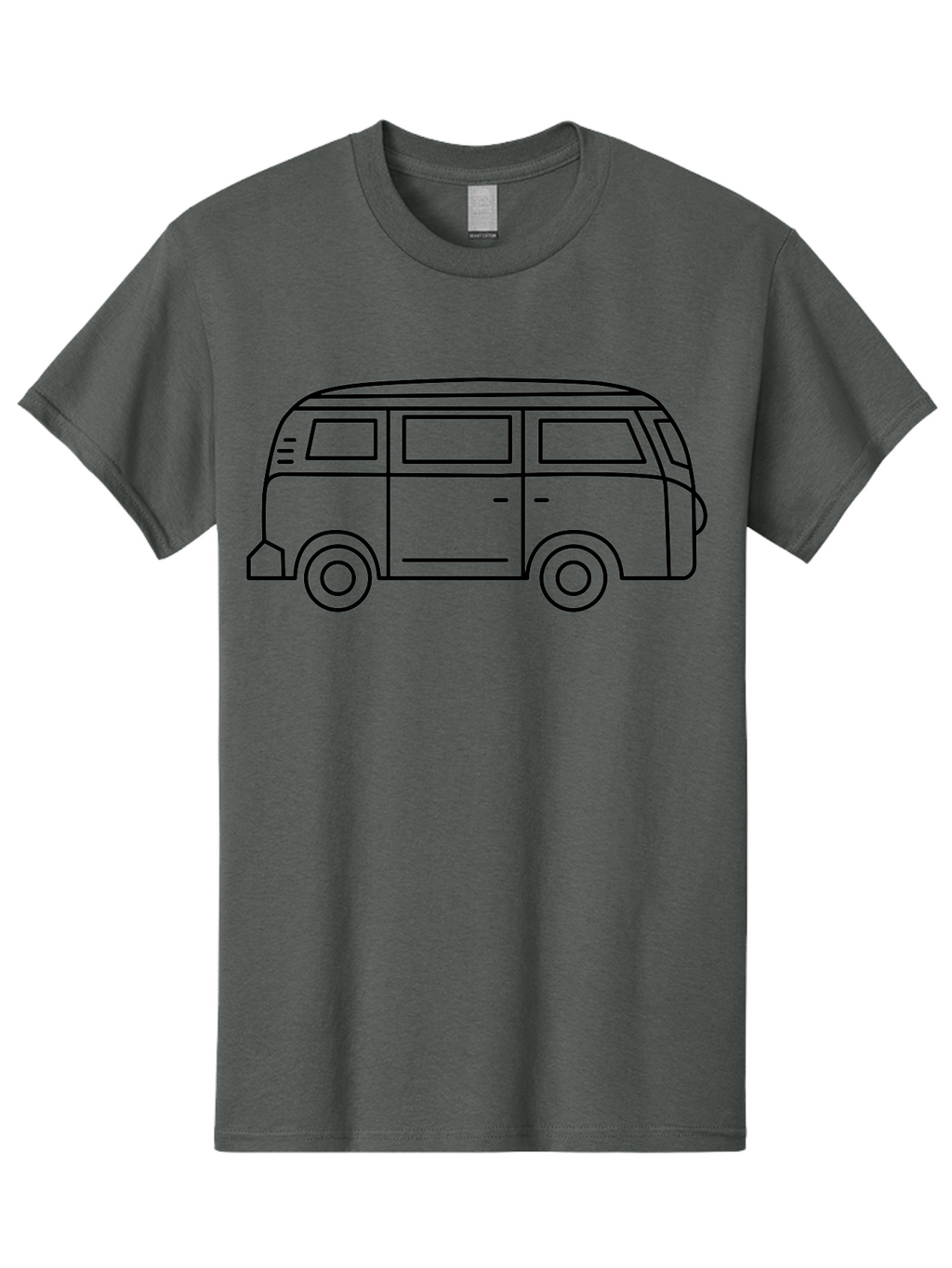 Vw-Bus Men'S Graphic Tee, 100% Cotton, Comfortable Casual Summer Wear, Machine Washable, Classic Vw Bus, Vintage Vehicle, Retro Van, Minimalist Design, Simple Illustration, Modern Graphic, Transportation Icon, Adventure Symbol, -  Aaa228