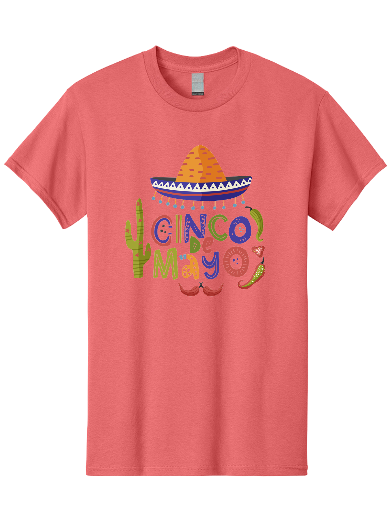 Cinco-De-Mayo-1 Men'S Graphic Tee, 100% Cotton, Comfortable Casual Summer Wear, Machine Washable, Cinco De Mayo, Sombrero, Chili Peppers, Cactus, Festive Design, Vibrant Colors, Mexican Heritage, Cultural Celebration, Fiesta Theme, -  Aaa233